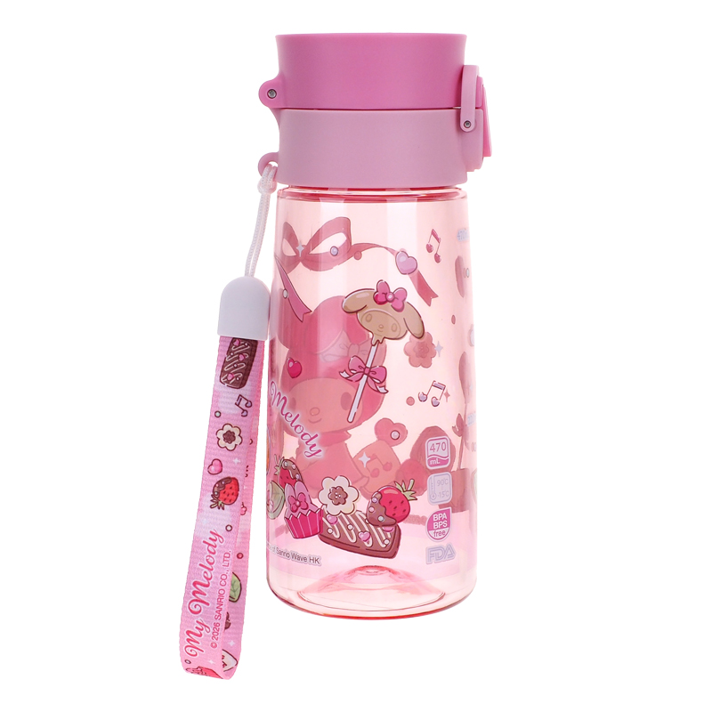 My Melody 470ml BPA & BPS Free Water Bottle with Strap 膠水樽連手繩