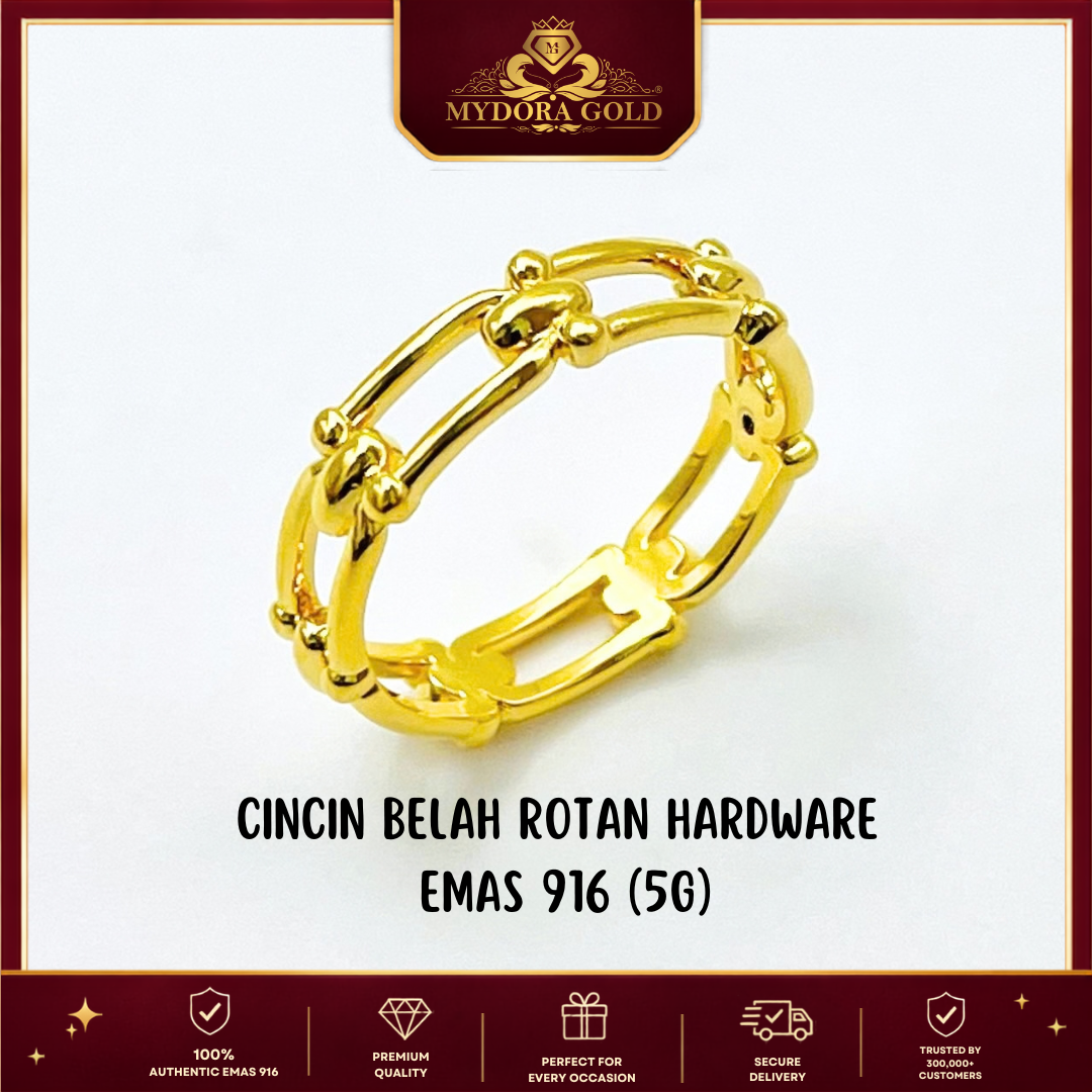 MYDORA Cincin Belah Rotan Hardware (5G) l EMAS 916/22K