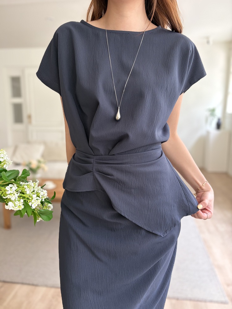 Lyra Ruched Set (Navy)