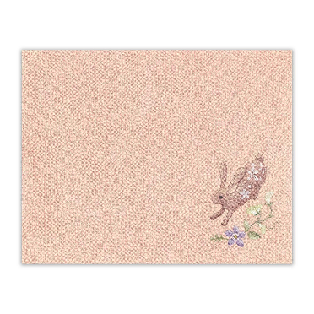 NB - 迷你信紙套裝 (粉紅色兔子刺繡款)