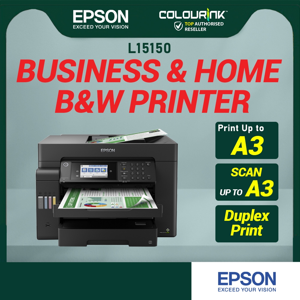 Epson EcoTank L15150 L15180 A3 Wi-Fi Duplex All-in-One Refill Colour Ink Tank Printer ADF Scanner L14150 J3930DW T4500DW