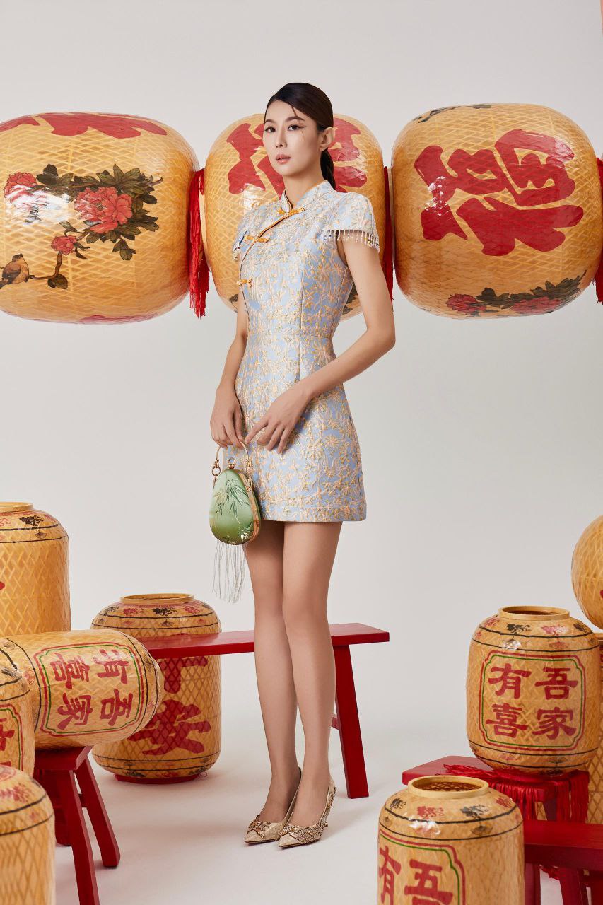 修身旗袍连身裙 2113