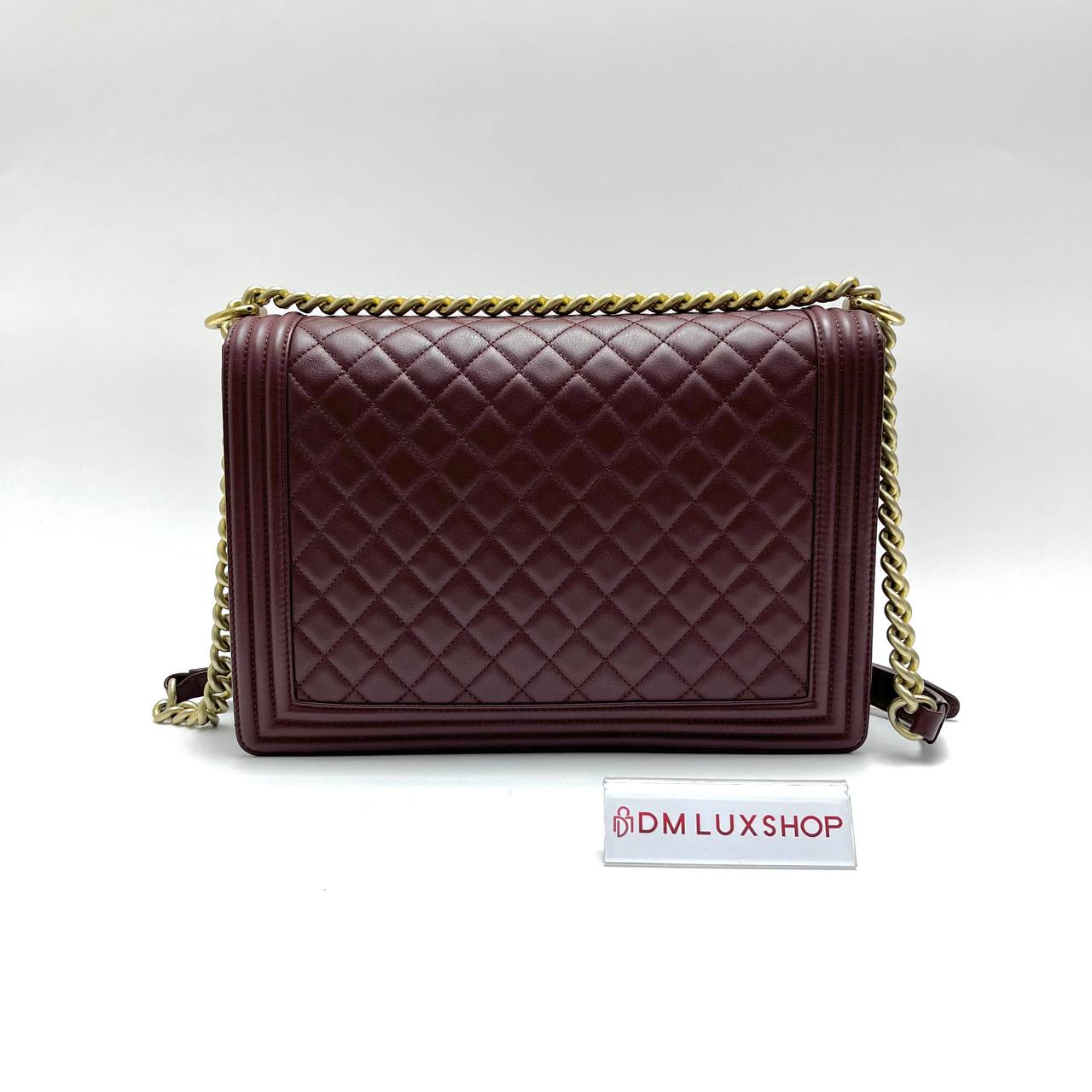 Chanel Maroon Lambskin Boy Large GHW (Serial 24, Year 2018)