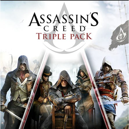 (🔥FLASH SALE🔥) Assassins Creed Triple Pack: Black Flag, Unity, Syndicate Full Game (PS4 & PS5) Digital Download