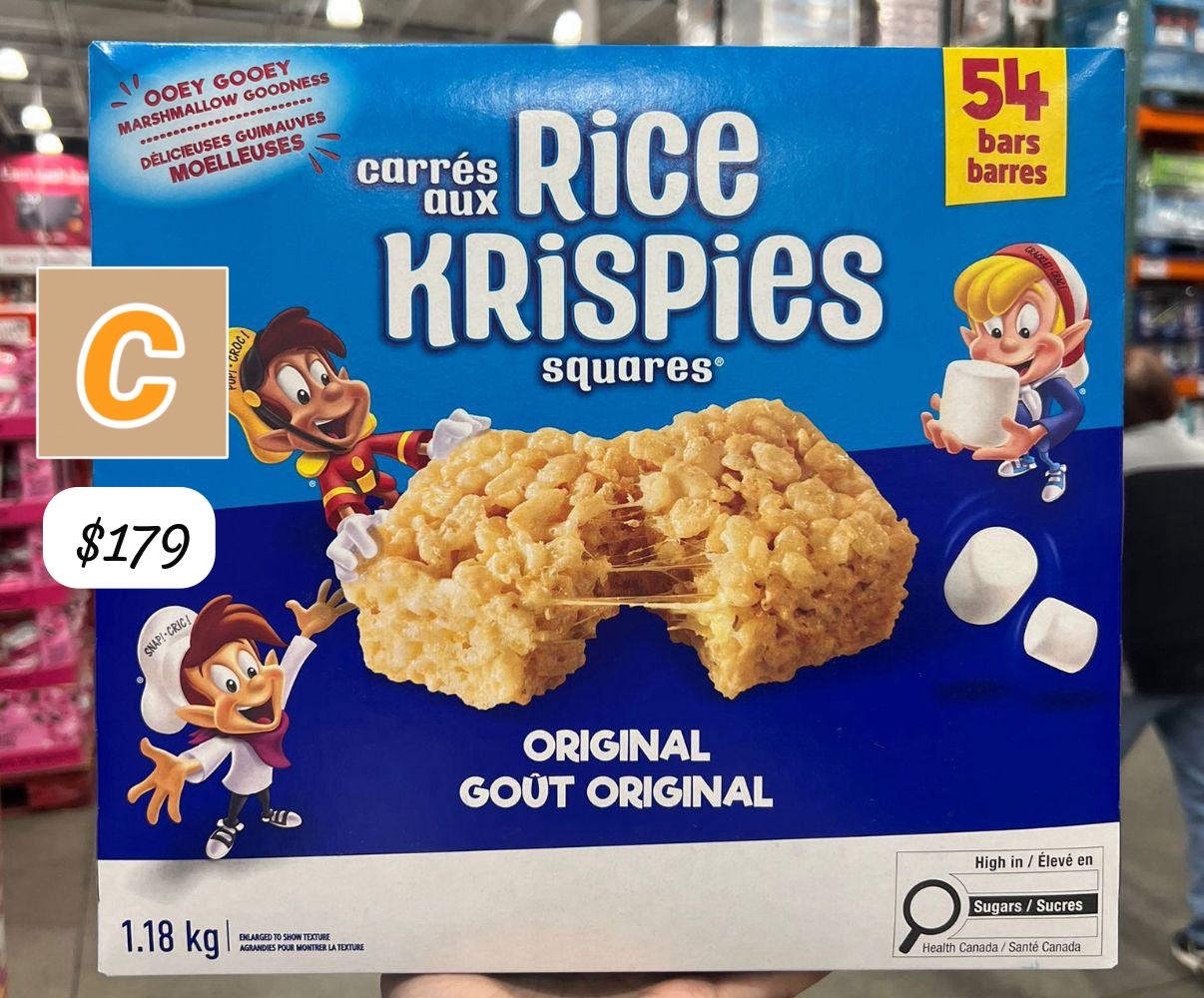 C-2604-加拿大直送 Kellogg's 家樂氏棉花糖脆 米餅54包裝 Rice Krispies Squares x 22 g （1.18 kg） -5月中到貨