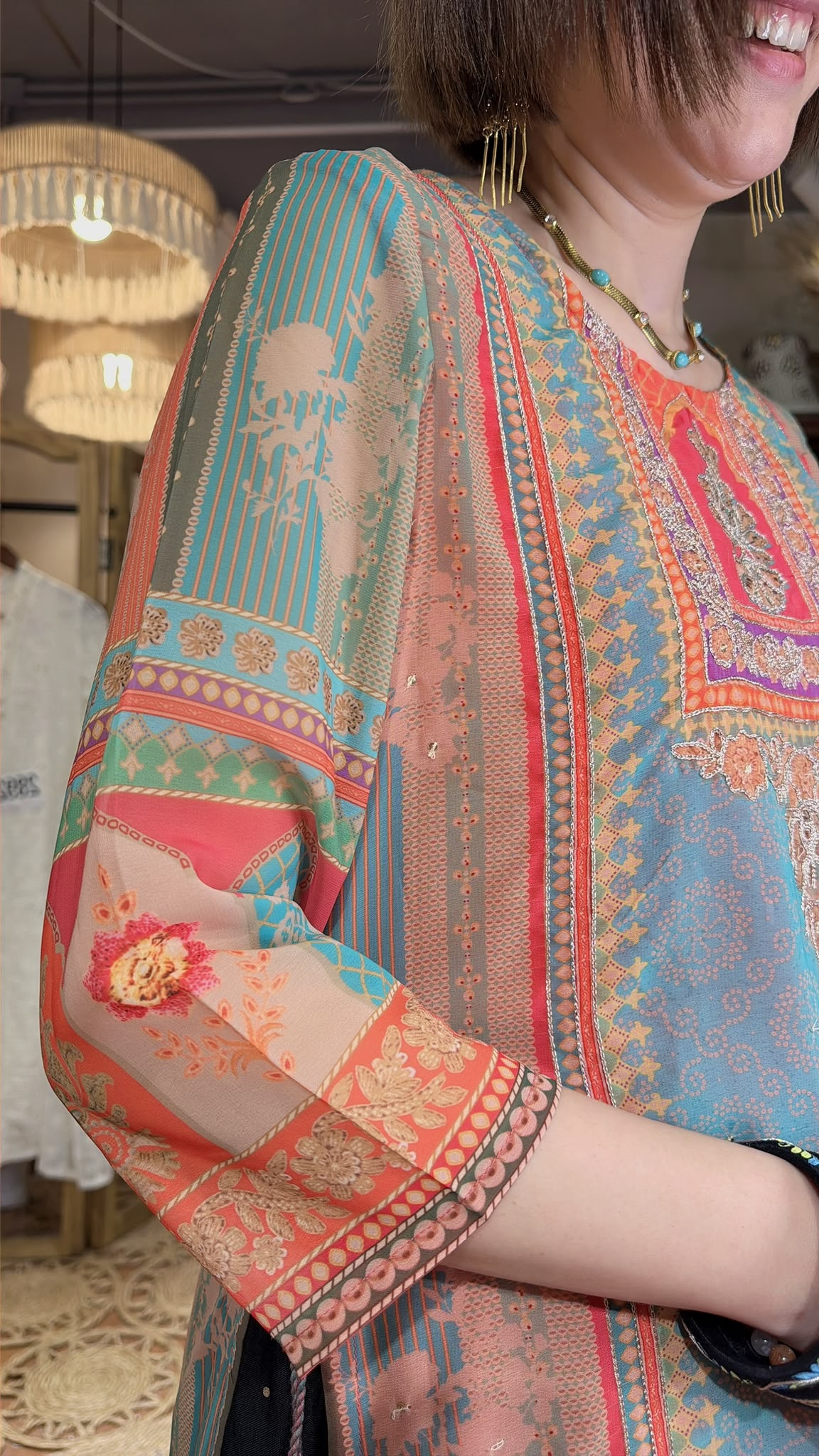2900 Indian Temple Vintage Full Golden Emb Kurta