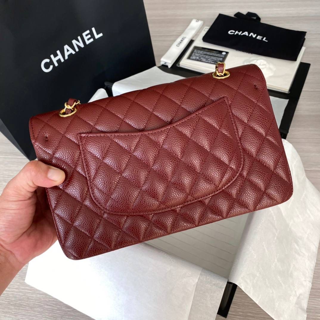 CF枣红金25cm❤️‍🩹 我们家的货出来就是风靡全网 独家正品原厂皮渠道货、荔枝纹银扣出货啦！ 独家渠道货，真正的进口原厂货，正品工艺品质，我们确保所有材料，五金，车线，油边都达到正品百分百的原厂渠道材料，连味道都能一样‼️🔥