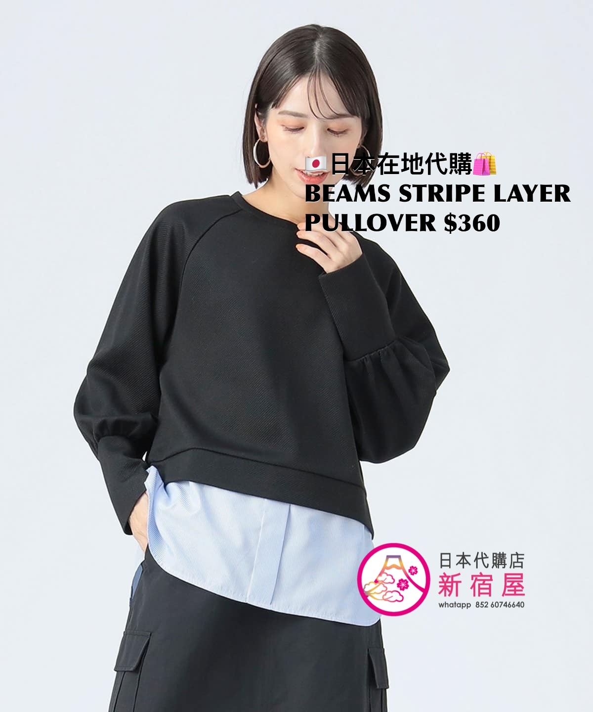 BEAMS STRIPE LAYER PULLOVER