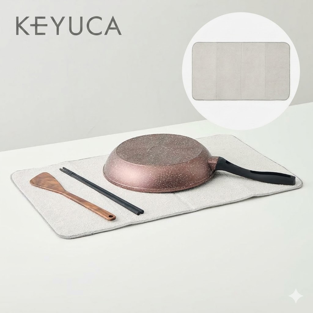 🔥🔥【日本直送《KEYUCA》大尺寸抗菌防臭超細纖維瀝水墊】