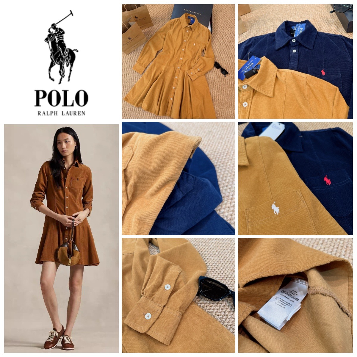 Polo Ralph Lauren 燈芯絨恤衫連身裙