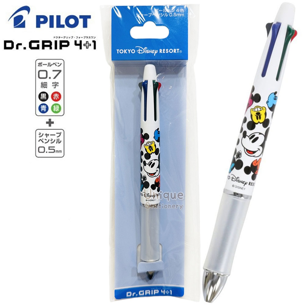 現貨｜【日本 Disney Store 限定】Mickey Mouse 米奇老鼠 Dr.Grip 4+1 日本製 多功能 5用筆 0.7mm 4色原子筆 + 0.5mm 鉛芯筆 059870