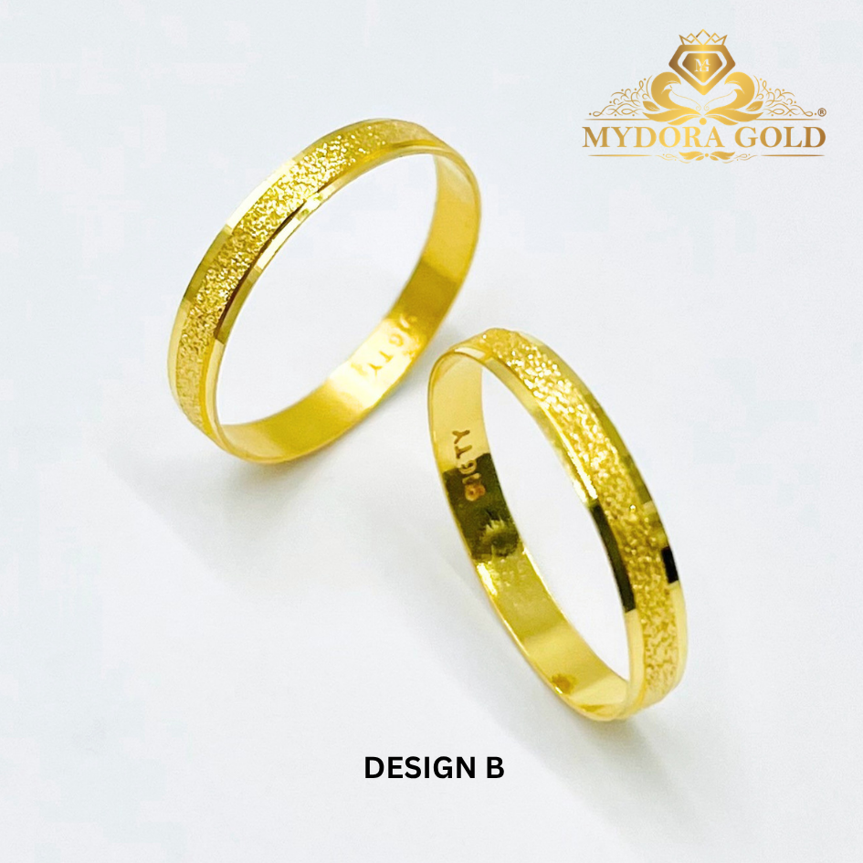 MYDORA Cincin Belah Rotan Pasir | EMAS 916/22K