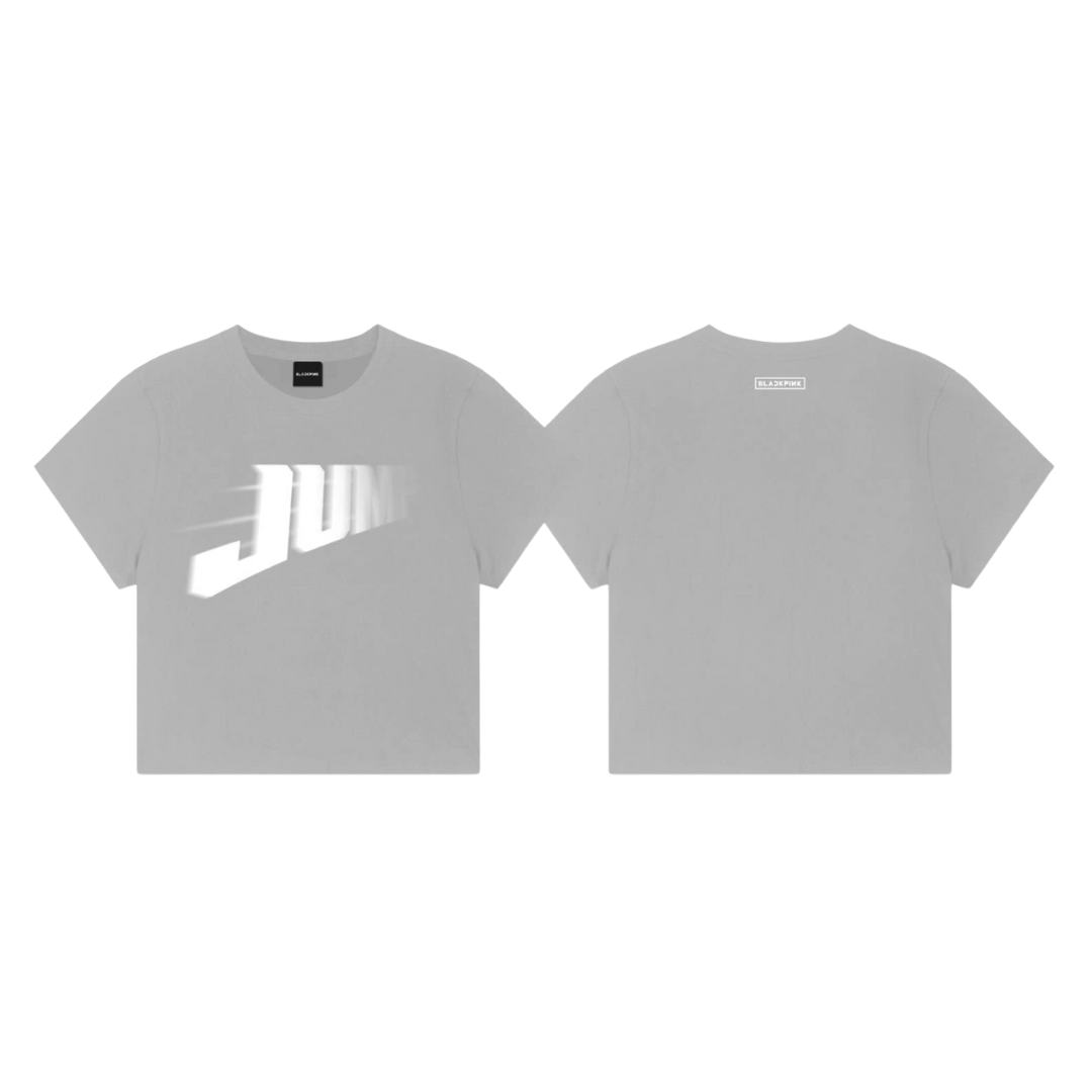 BLACKPINK - [JUMP] BLACKPINK T-SHIRT - GREY - SLIM CROP FIT