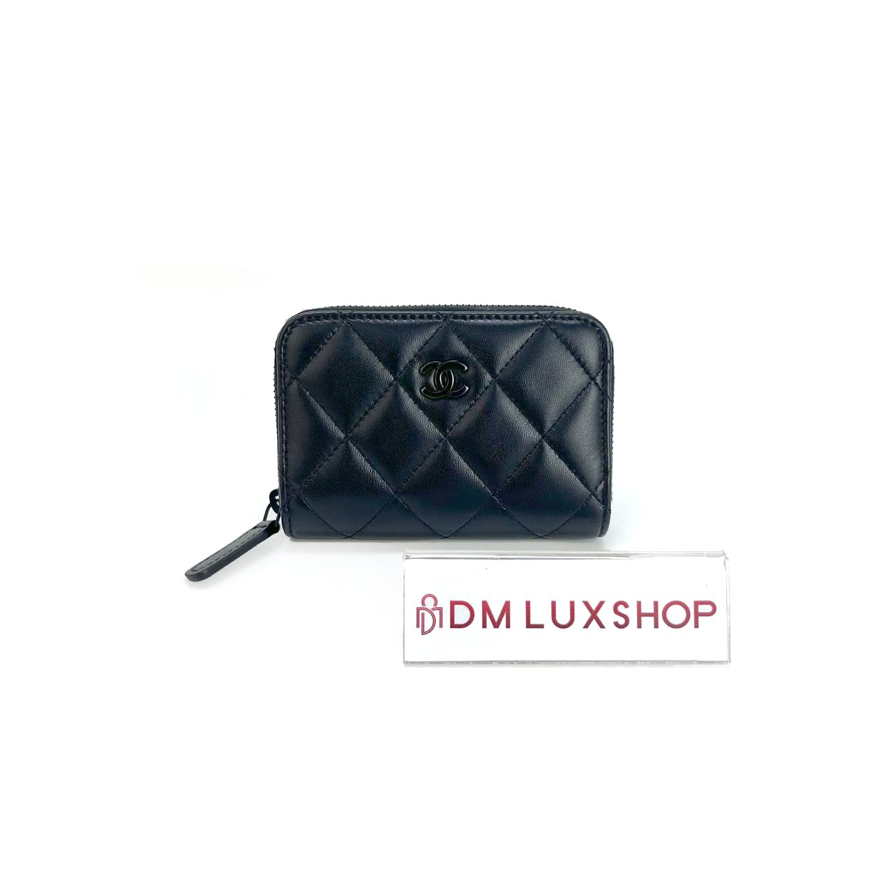 Chanel Classic So Black Zip Coin Purse (Microchip)