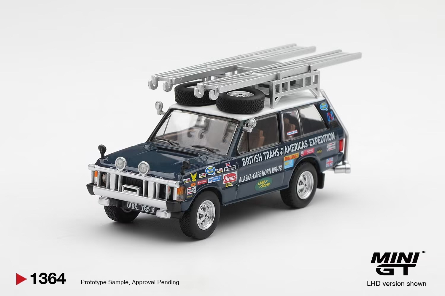 (預訂 Pre Order) Mini GT ( MGT01364-L ) Range Rover 1971 British Trans-Americas Expedition (VXC-765K)