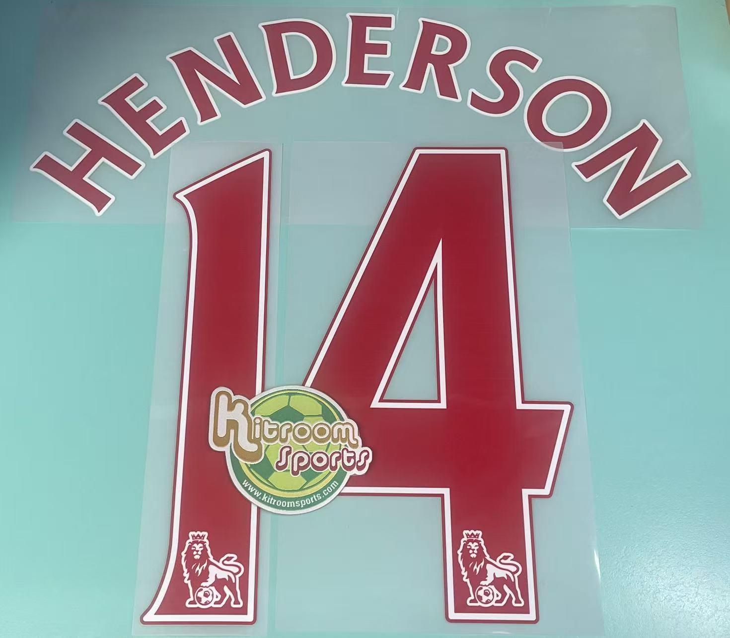 2014-16 Liverpool Away EPL Nameset #14 HENDERSON