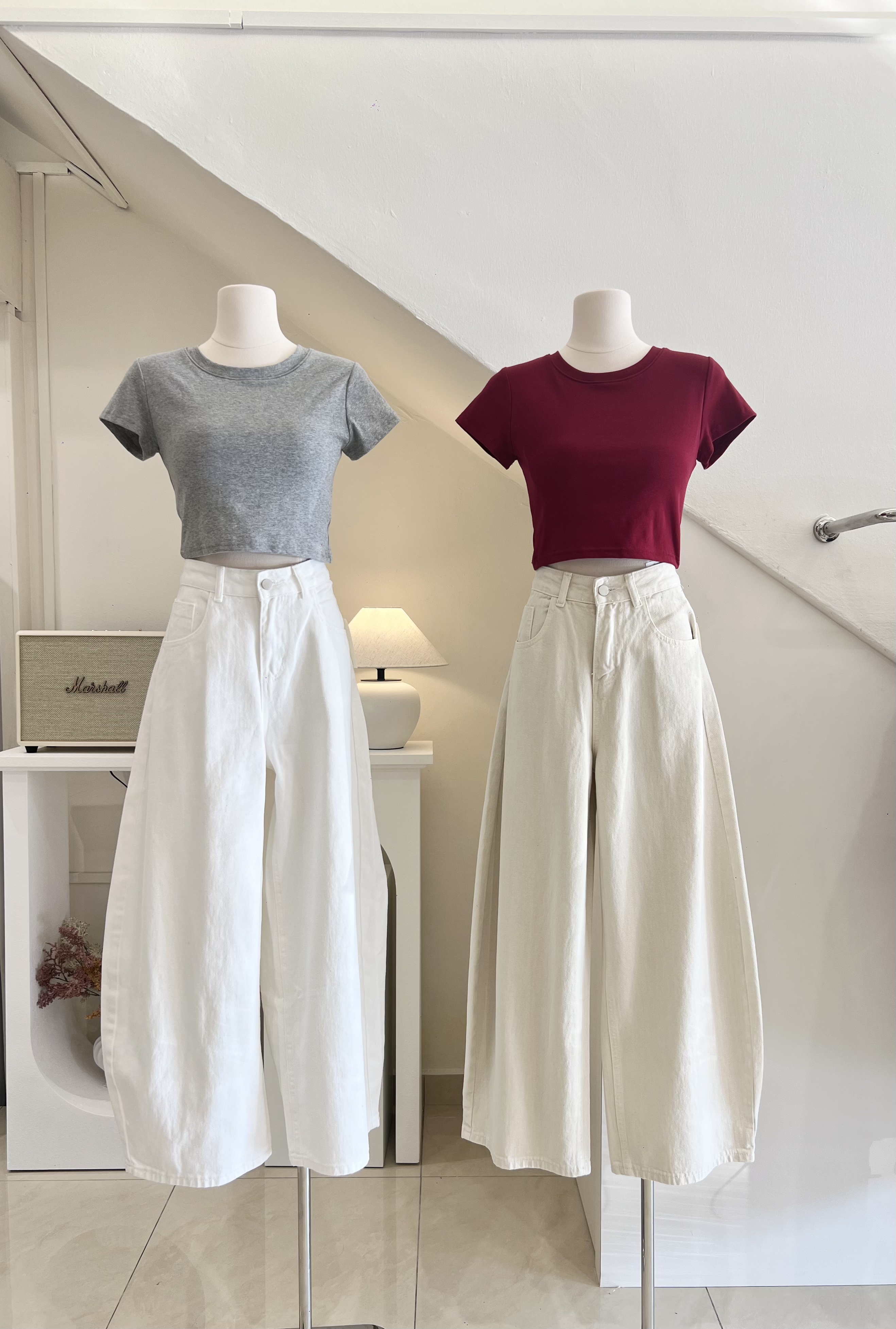 7101 爆款百搭牛仔弯刀长裤