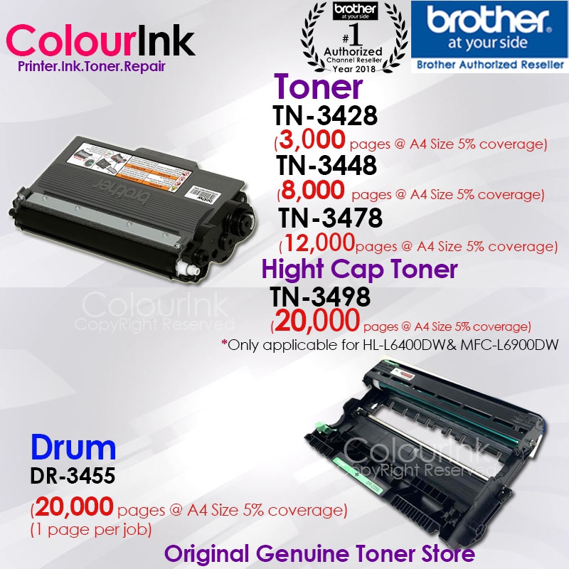 Brother Original GeniusTN-3498 Toner 20K HL-L6400DW / MFC-L6900DW TN3498