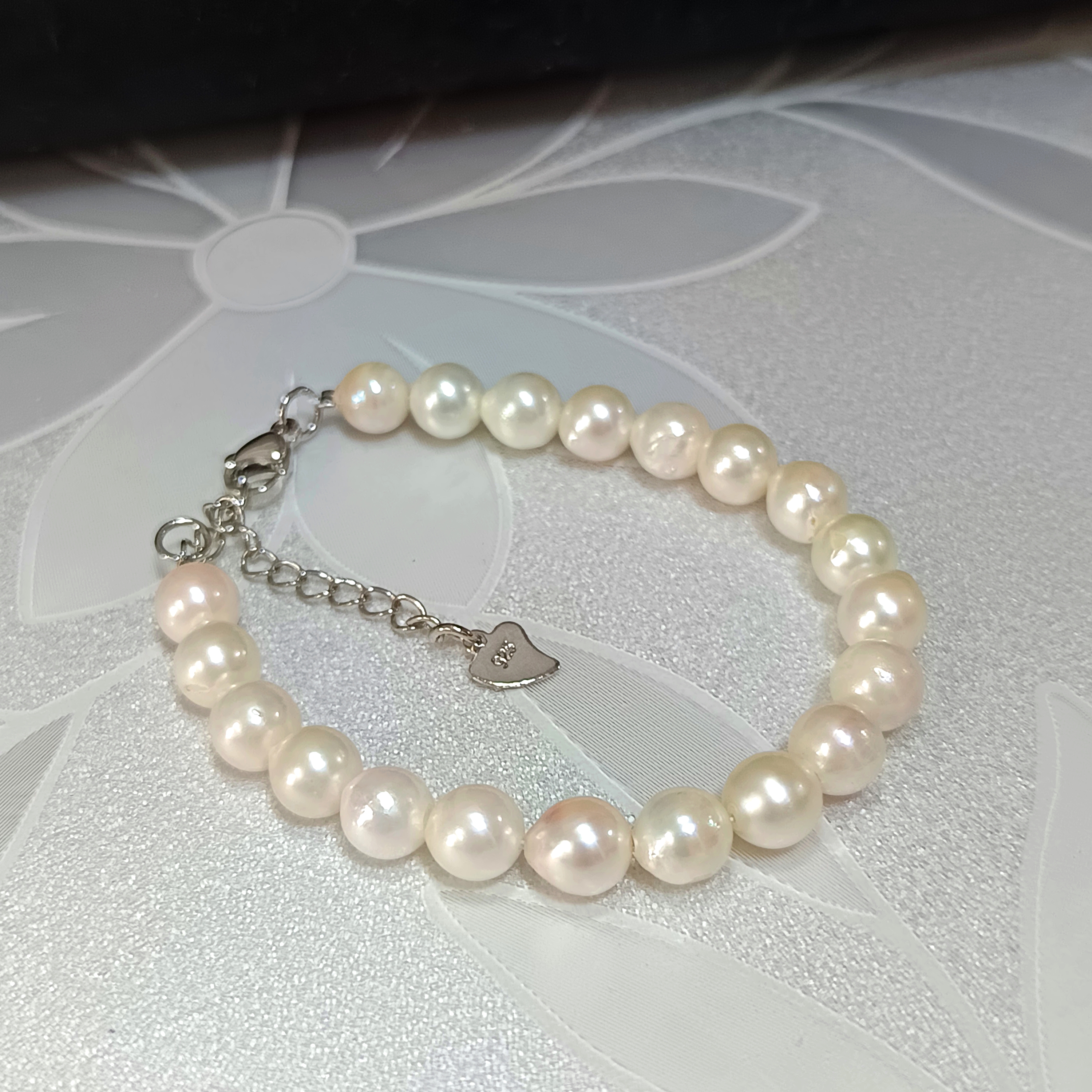 特價品‼️近正圓強光日本akoya微微糖果色海水珍珠注白金尾鍊扣手鍊