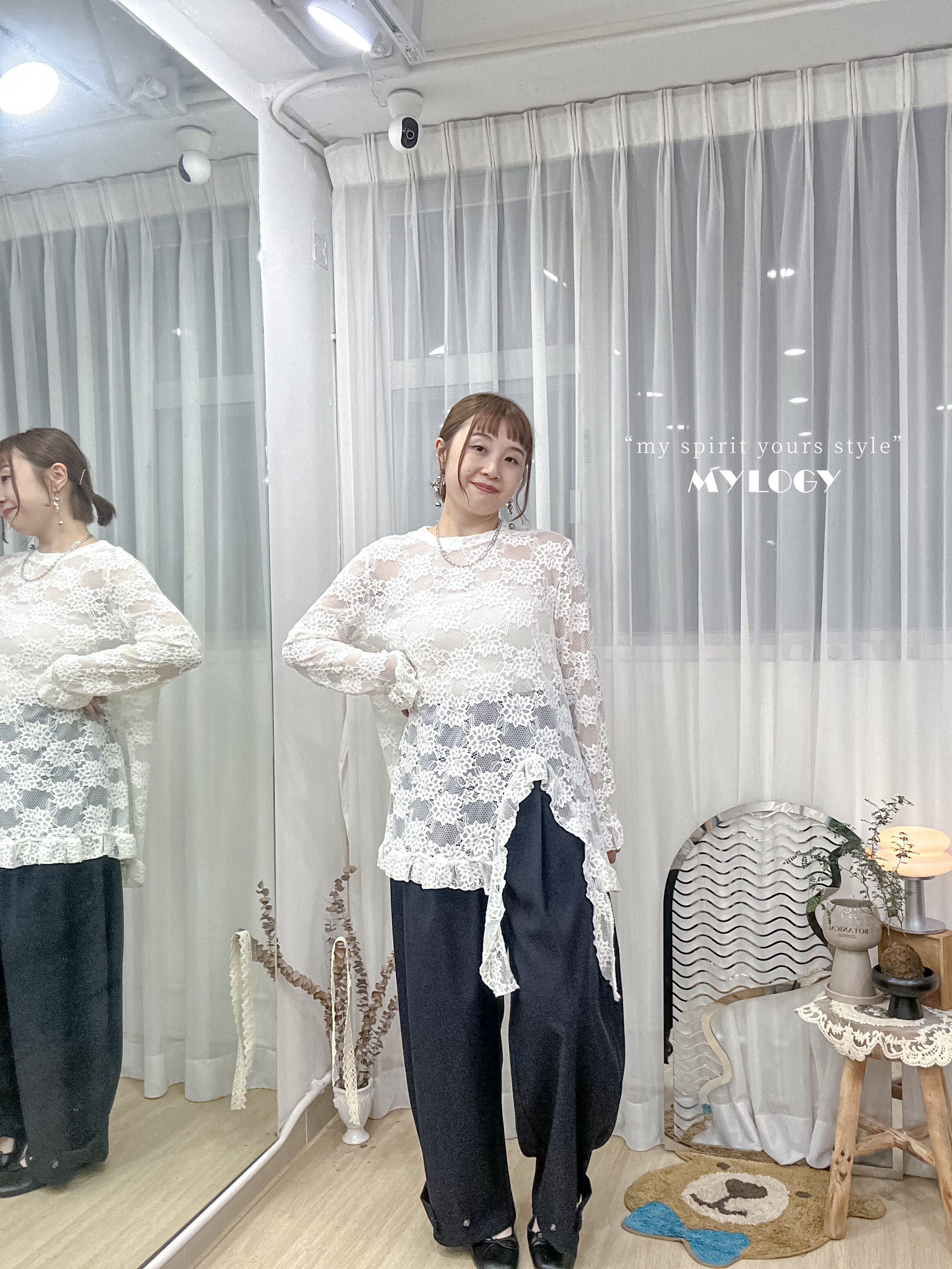 製造層次感～針織花花斜CUT內搭 IL0005