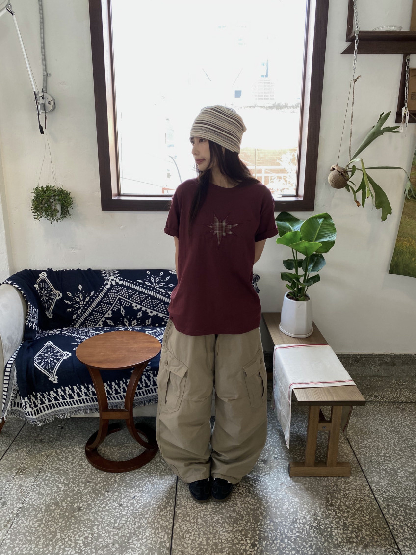 Plaid Star Patchwork Oversized Tee