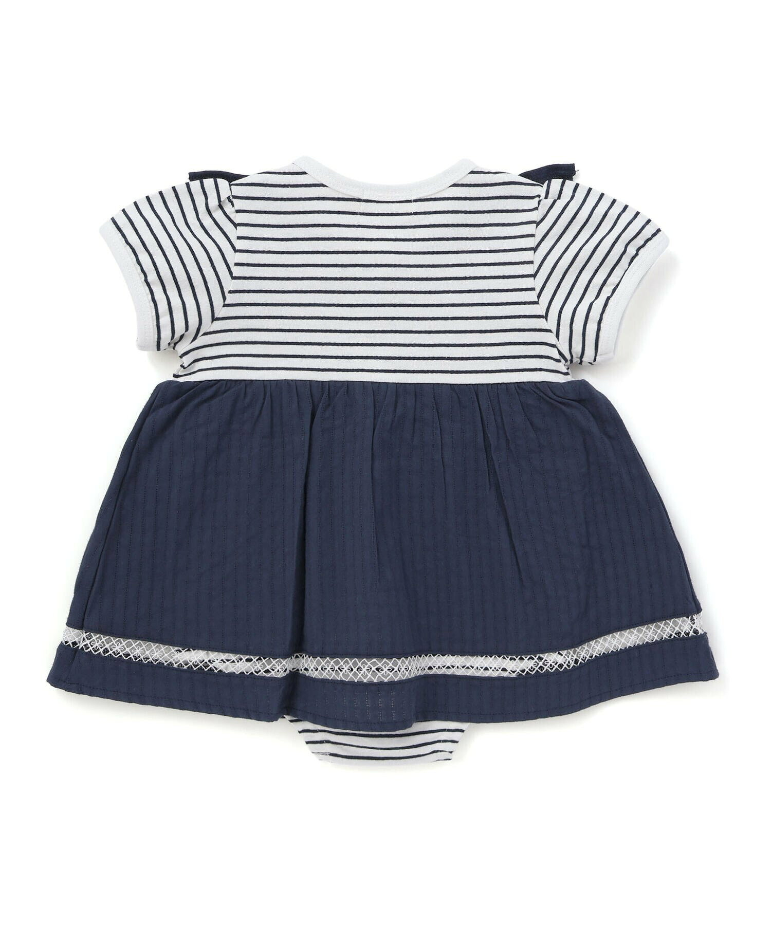 🇯🇵預訂 日本直送🇯🇵Slap Slip Baby兩色海洋風刺繡荷葉邊吊帶短袖包屁裙