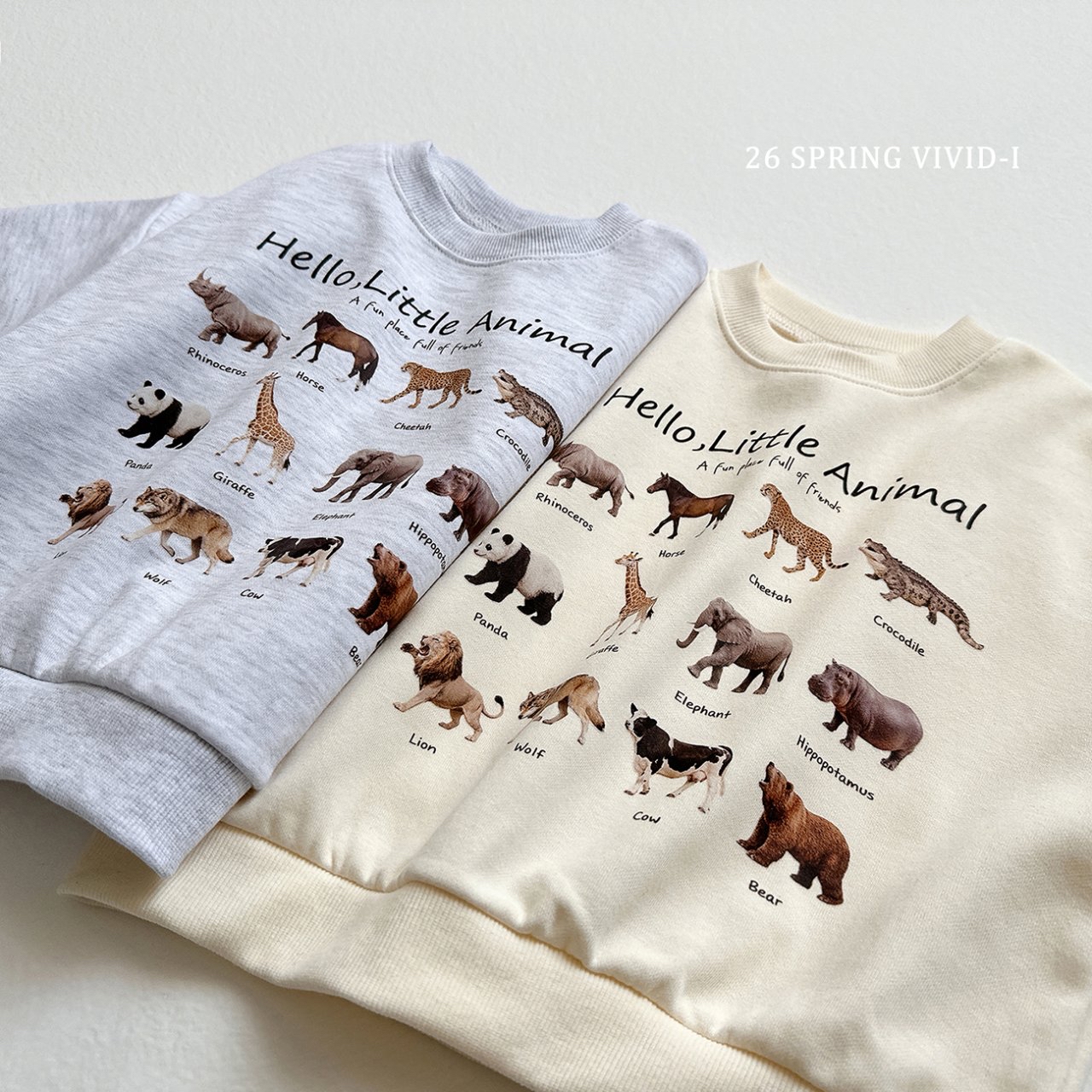 🌸預訂 韓國直送🌸🇰🇷VIVIDI兩色迷你動物印花寬鬆衛衣