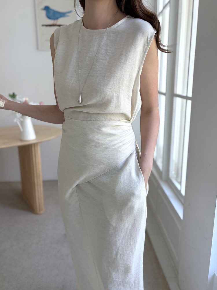 Effortless Wrap Dress (Oat)