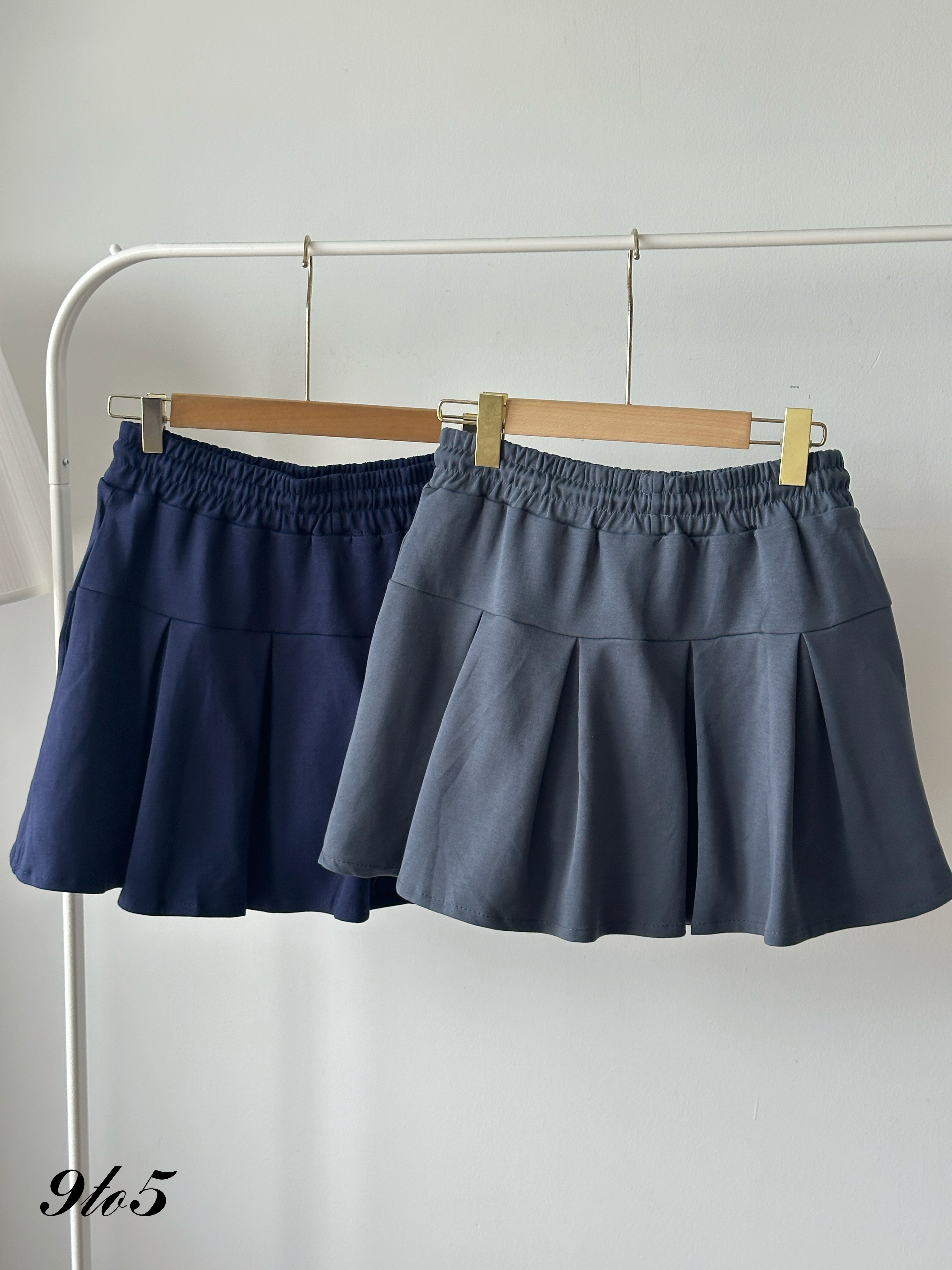 S1918 Drawstring Pleated Mini Skirt - 4 Colors 