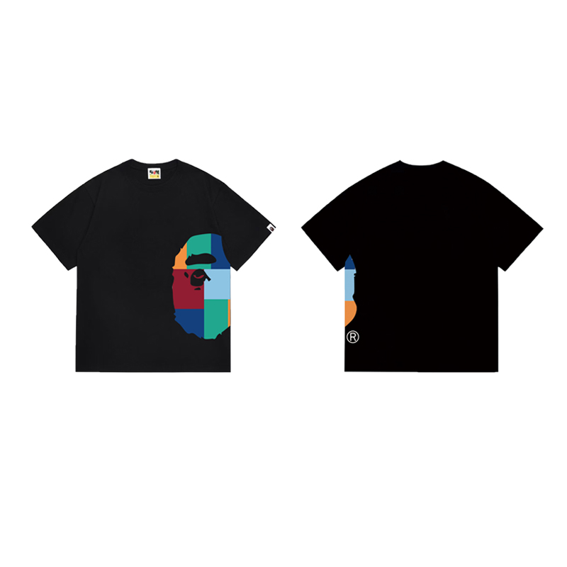 Bape Color Block Side Big Ape Head Tee