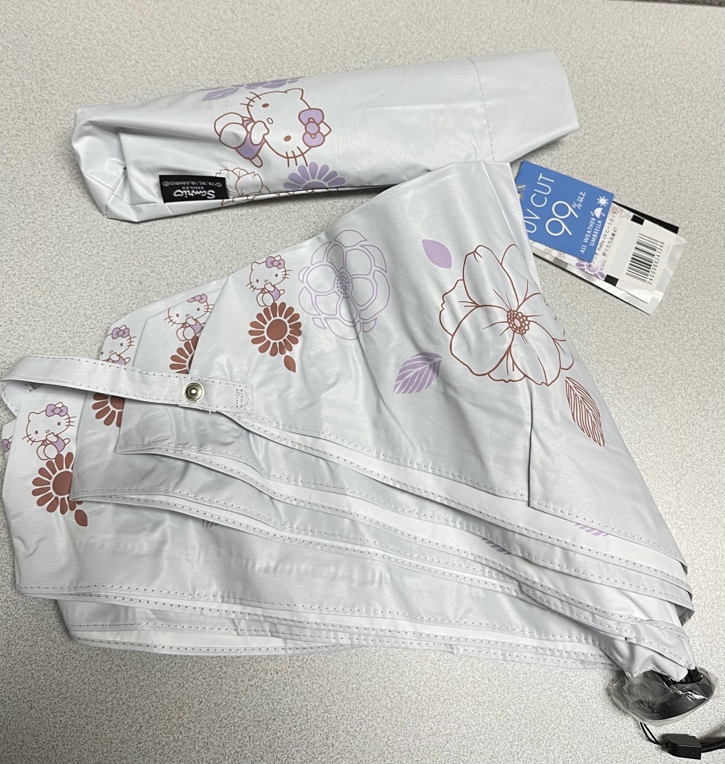 🎌日本直送🎌 Hello Kitty 限量款 內外雙層圖案 抗風防Uv縮骨遮