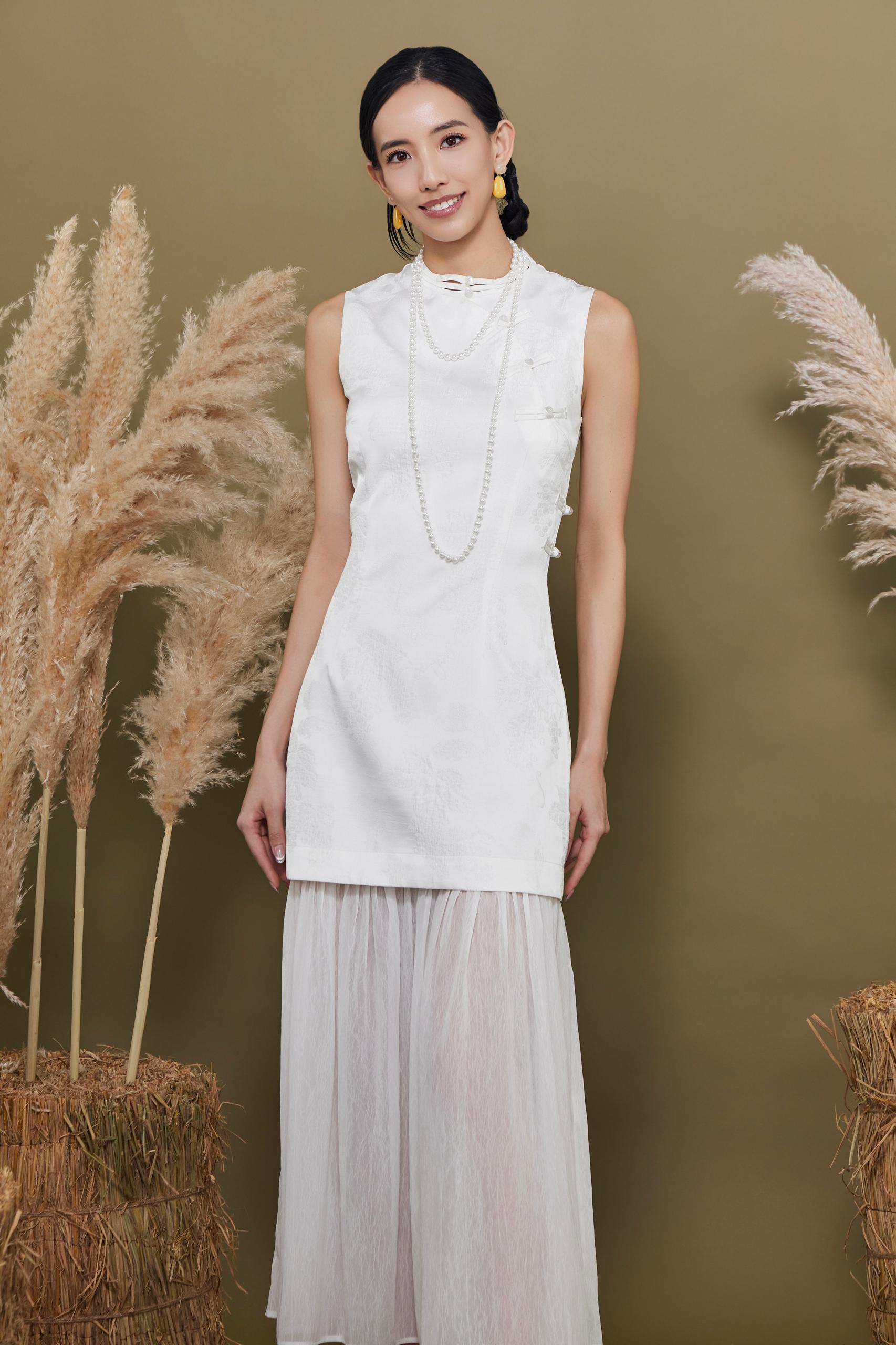 CD2163 QIAN YI  CHEONG SAM FLOWY DRESS