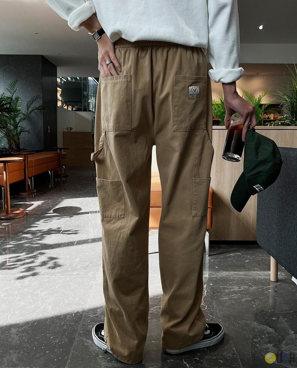 【100%保證韓國直送】韓系 Signature 水洗斜紋棉質工裝寬版長褲 👖 [5 color] RG114947