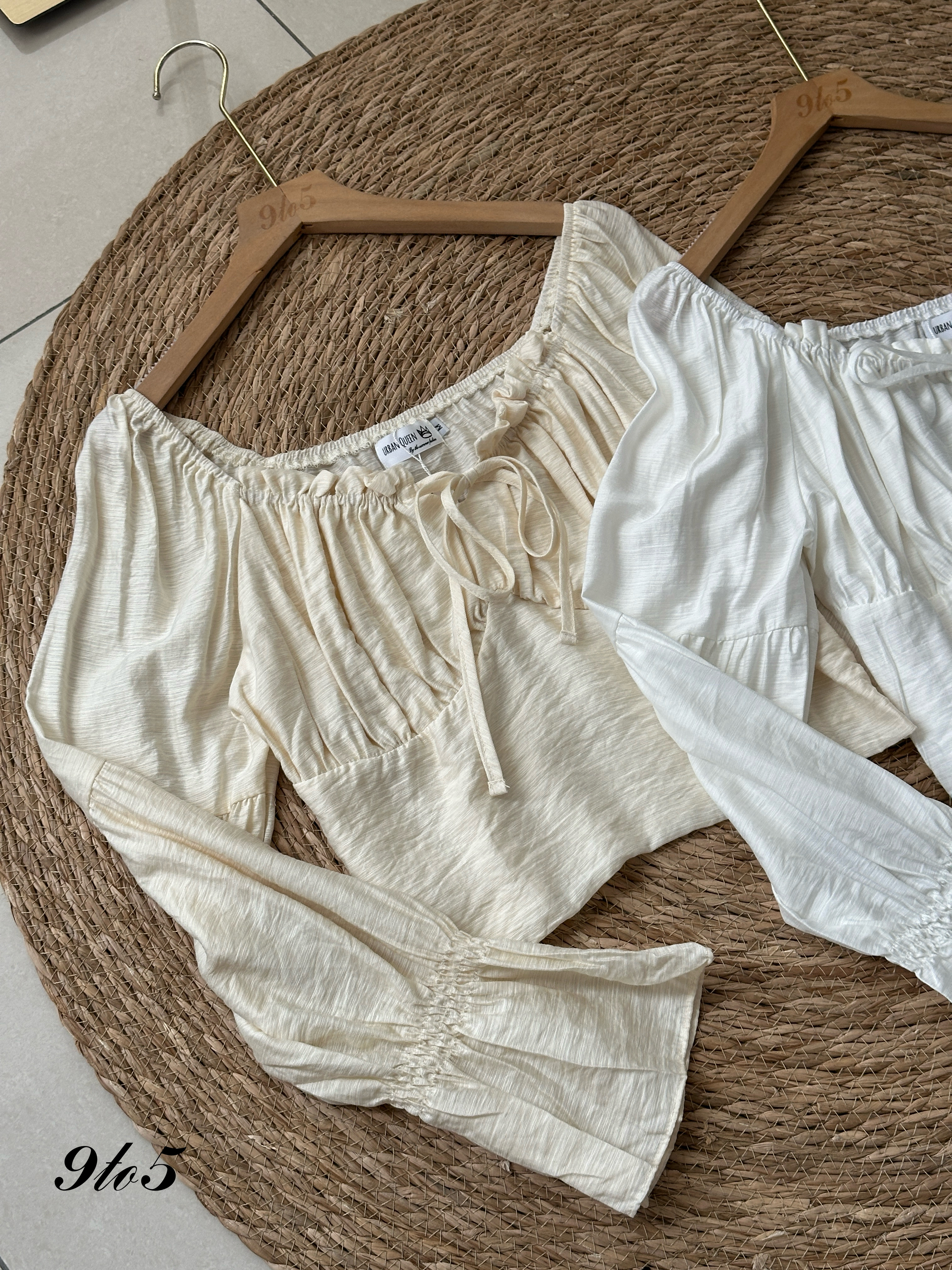 T3969 Bow-tie Off-shoulder Top - 3 Colors