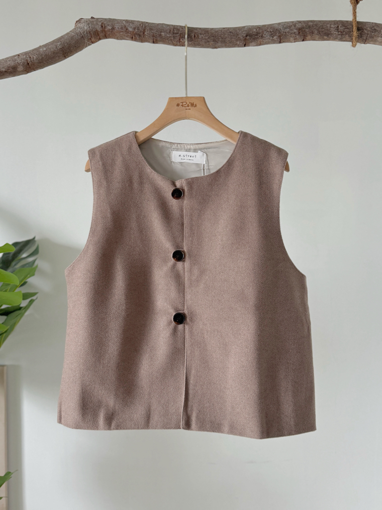 毛呢简约气质马甲外套