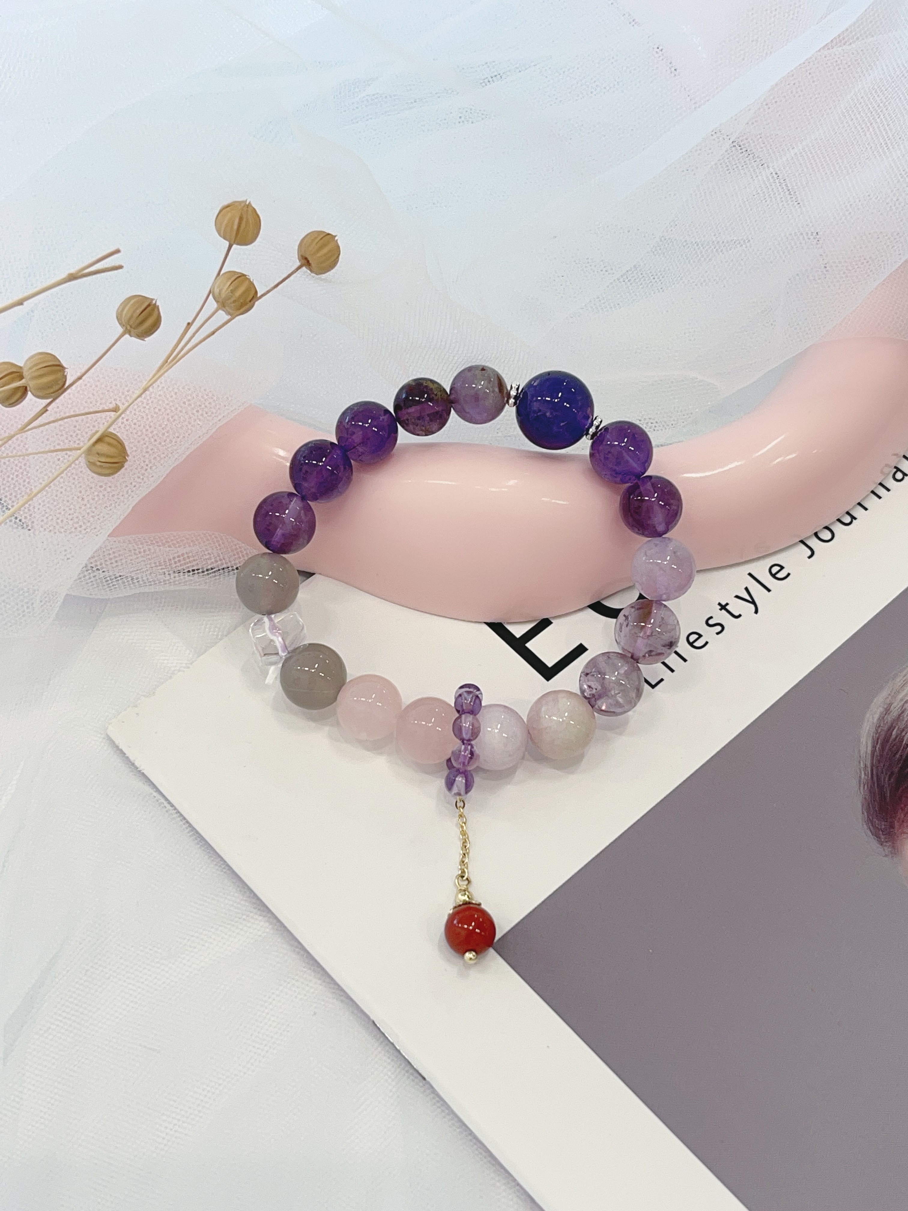 💜 紫调渐层能量手串  Amethyst & Rose Quartz