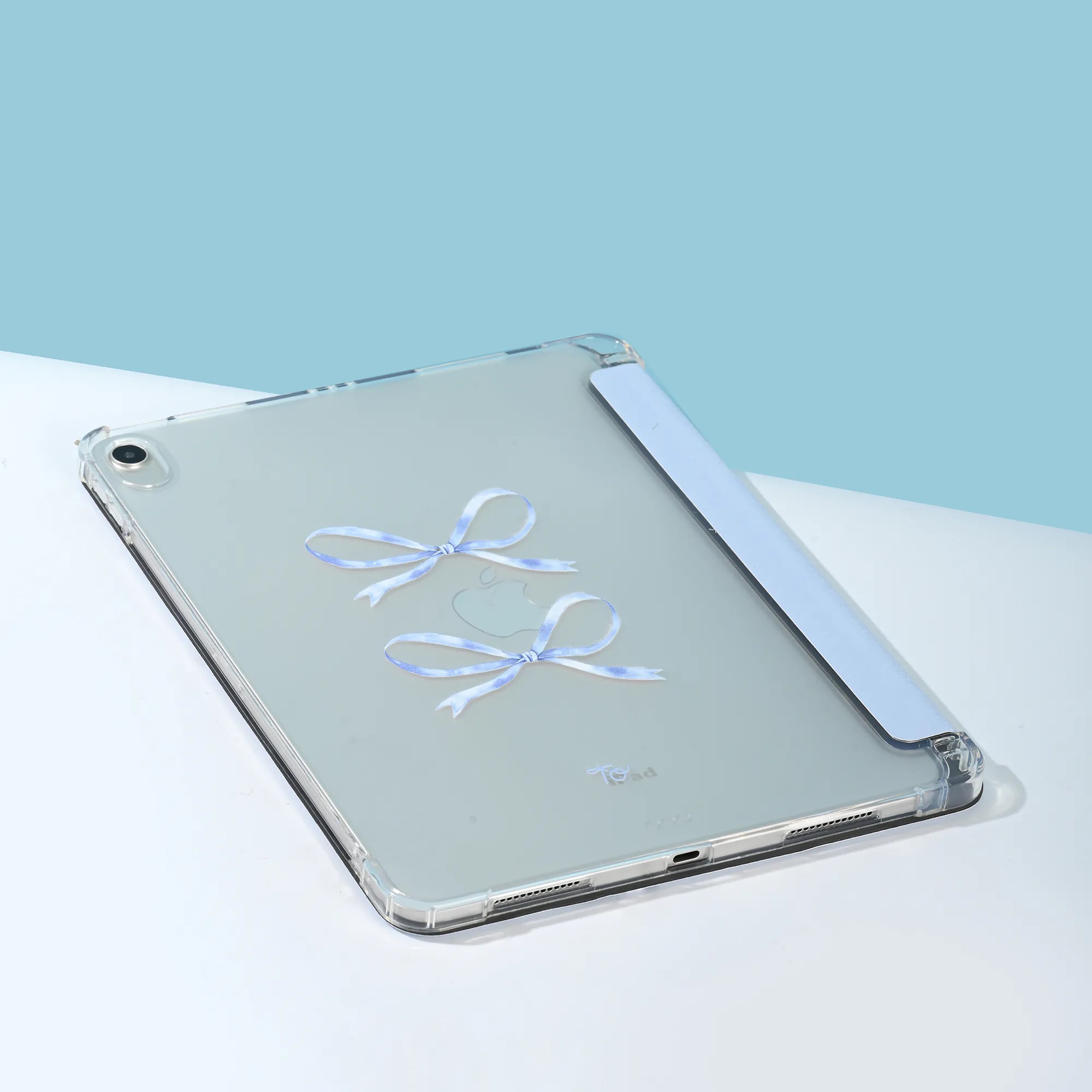 【The Silky Blue Ribbon】透明磨砂書本式 iPad Case