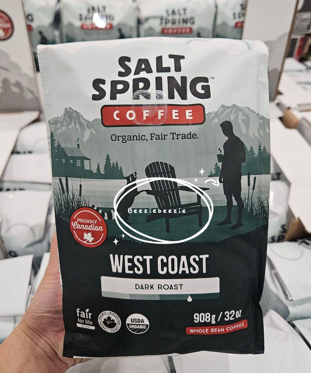 (預購) Salt Spring West Coast 深焙有機咖啡豆 (908g) 