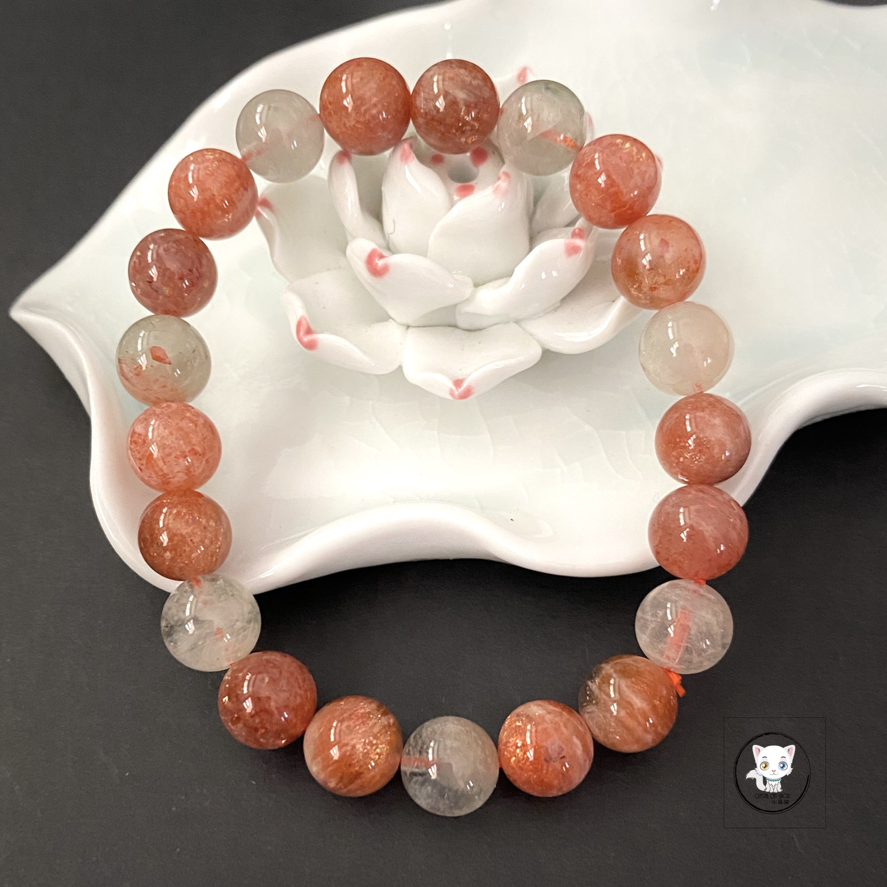 天然阿魯沙金太陽石手鏈 9mm