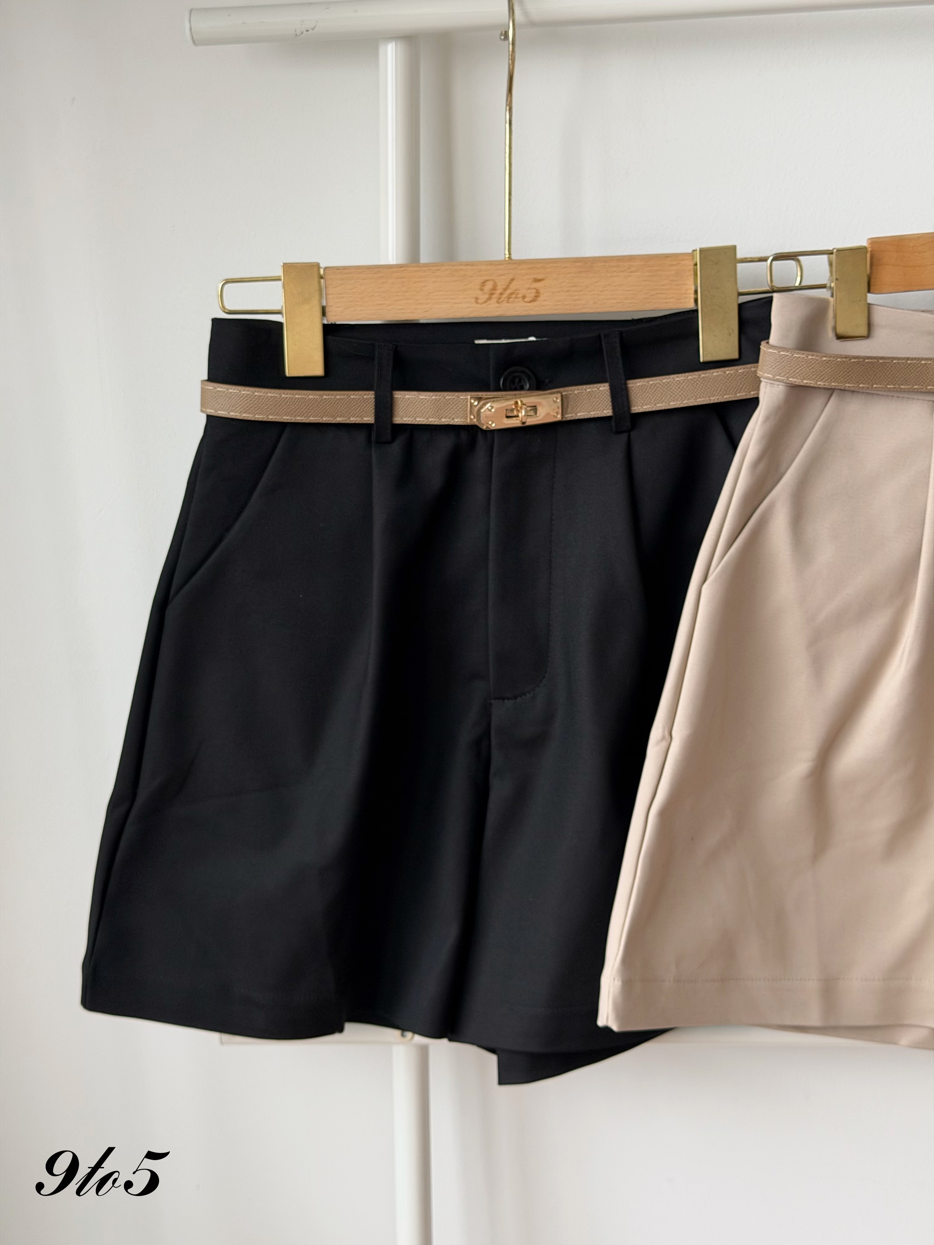 S2015 A Line Short Pants - Black & Khaki