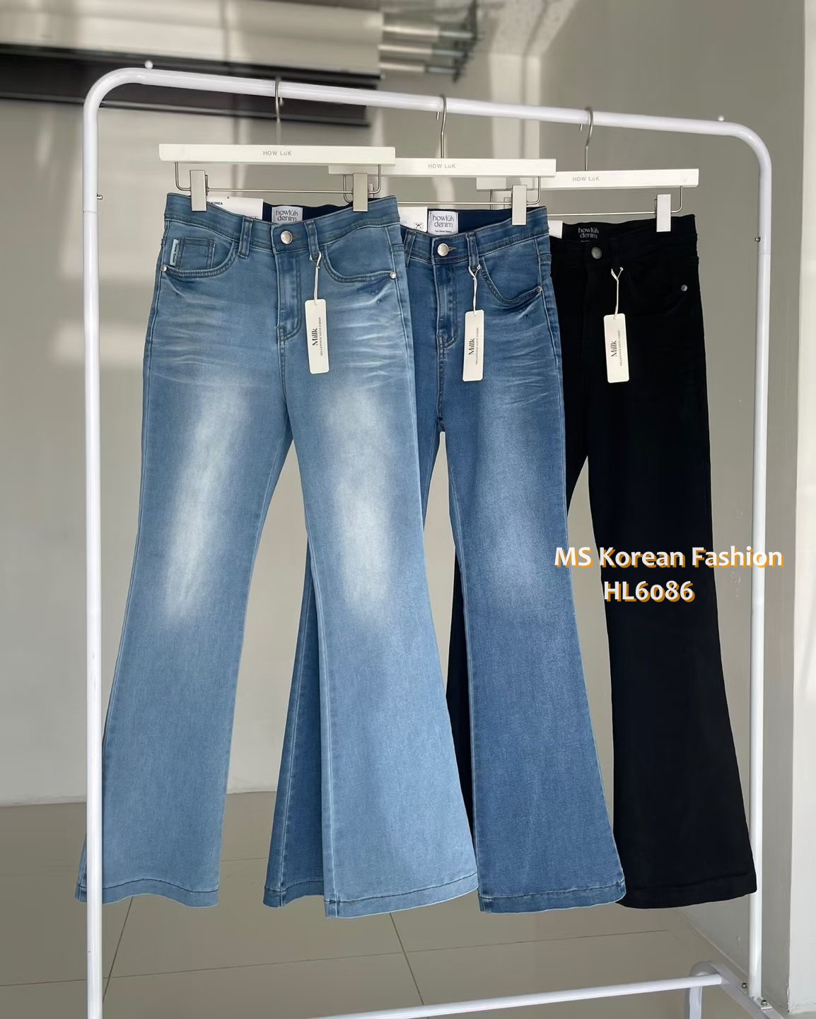 HL6086 韓國🌼Howluk春版牛奶面料喇叭牛