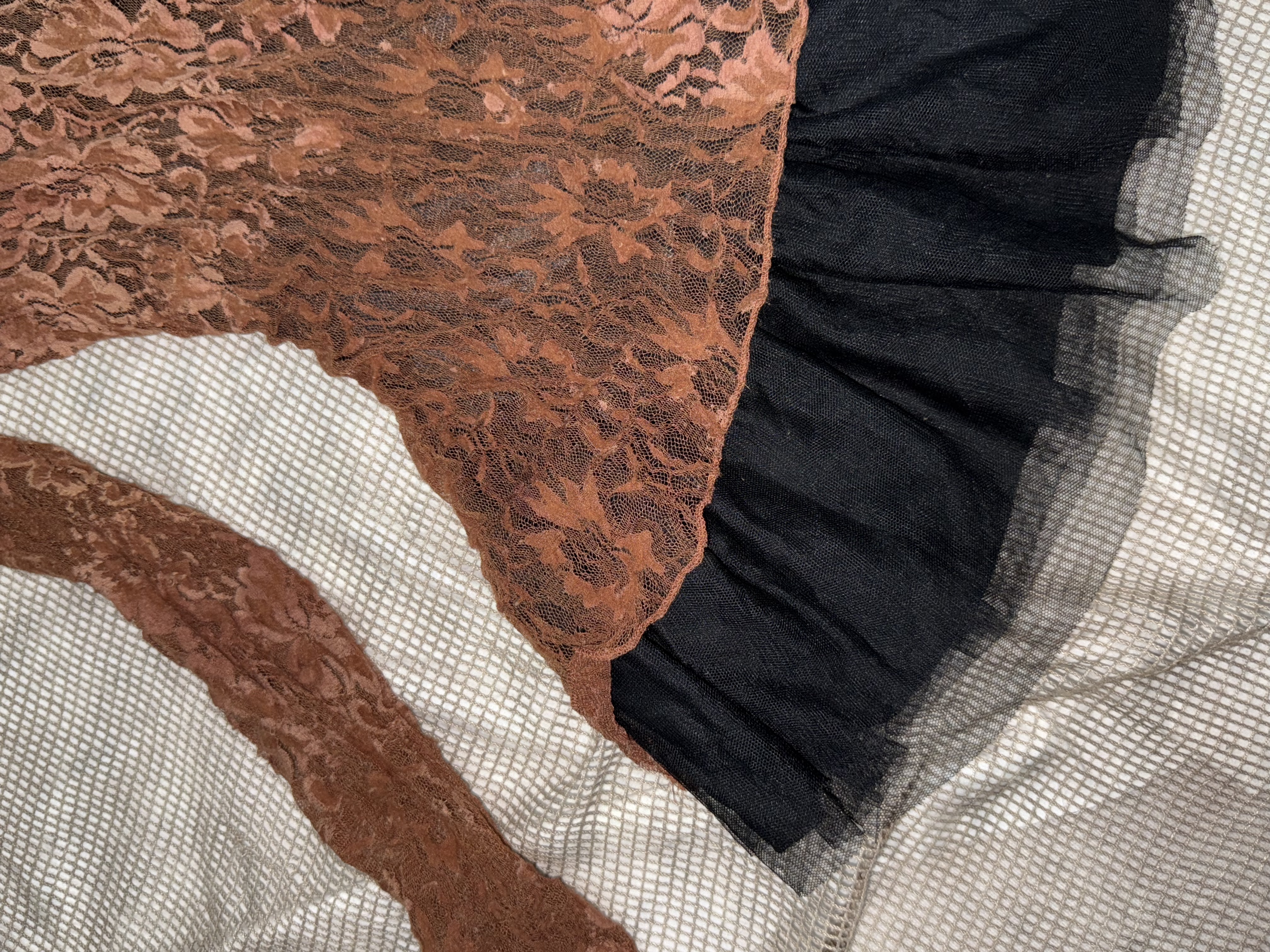 Lace Peplum Top with Tulle Hem