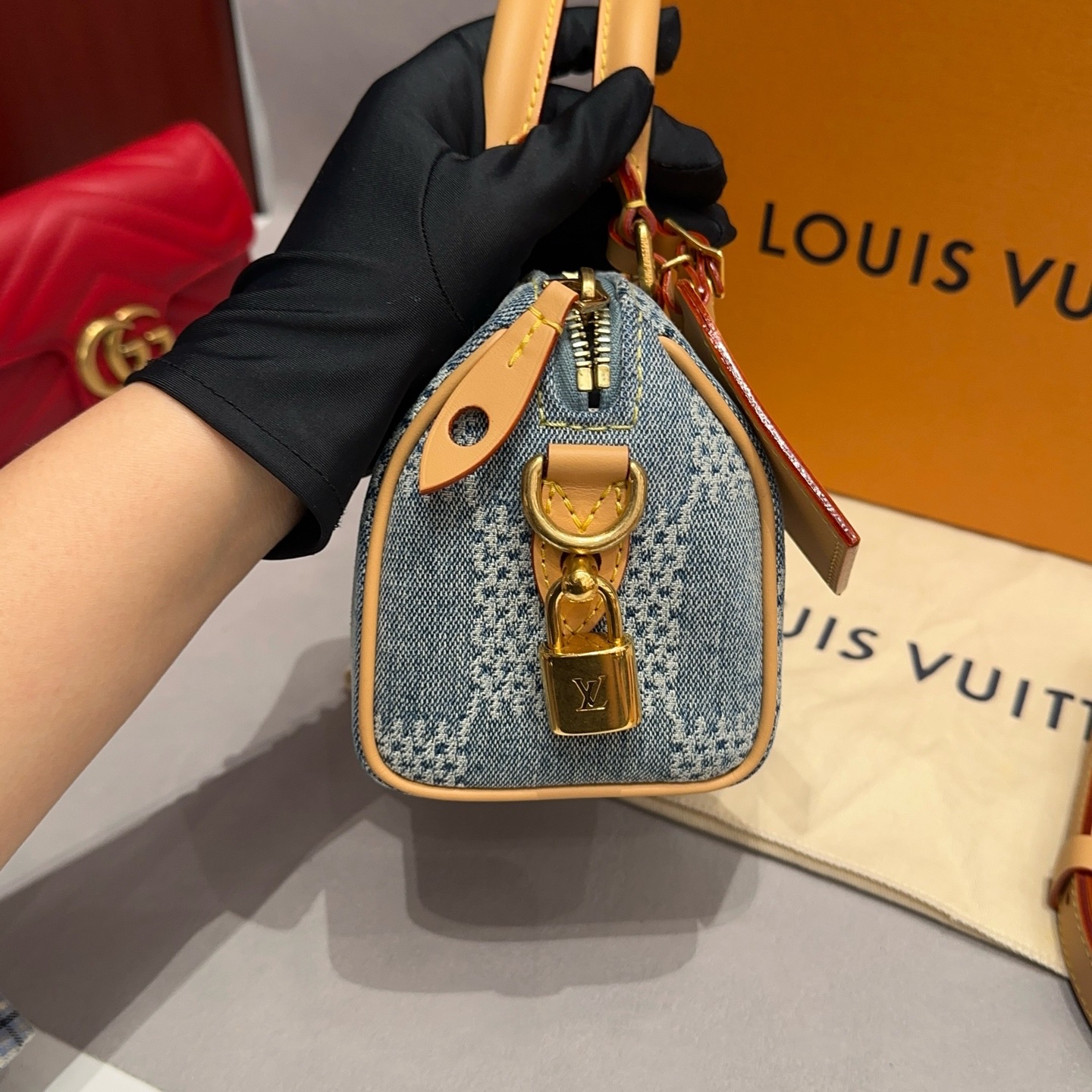 【預訂貨品】Lv 18牛仔丹寧棋盤格speedy