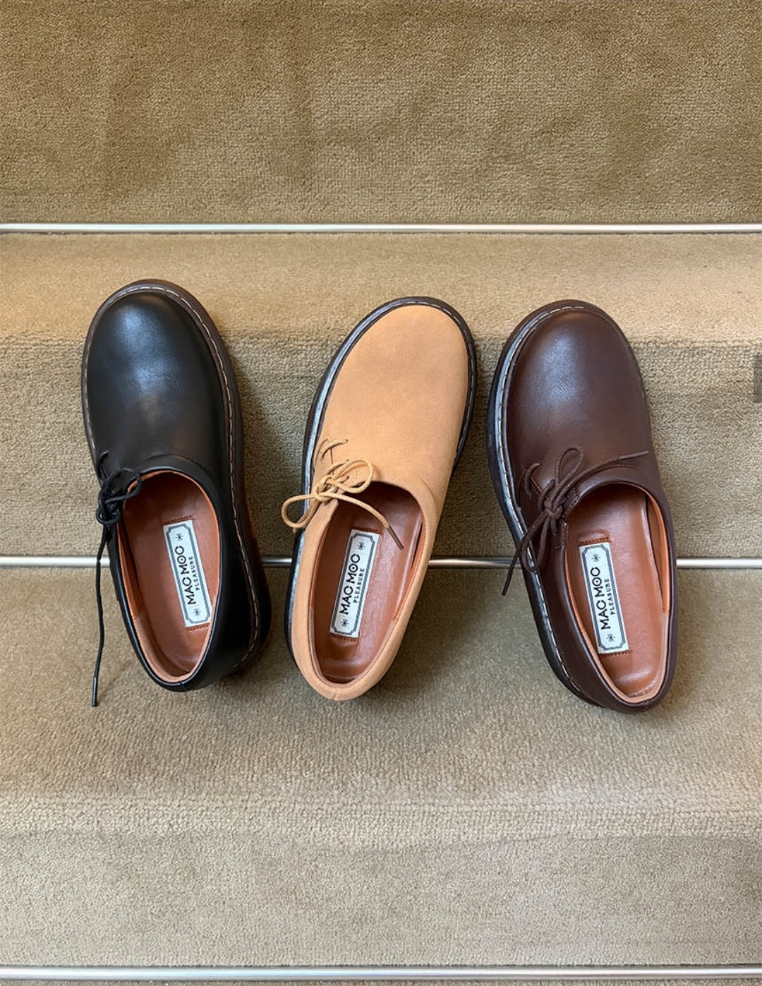 Macmoc Bud Side Lace-Up Cushion Loafers (3cm)
