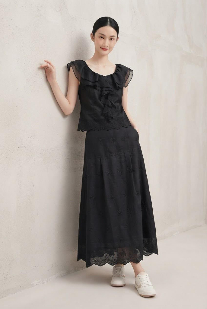 2186BB Ruffle Eyelet Blouse