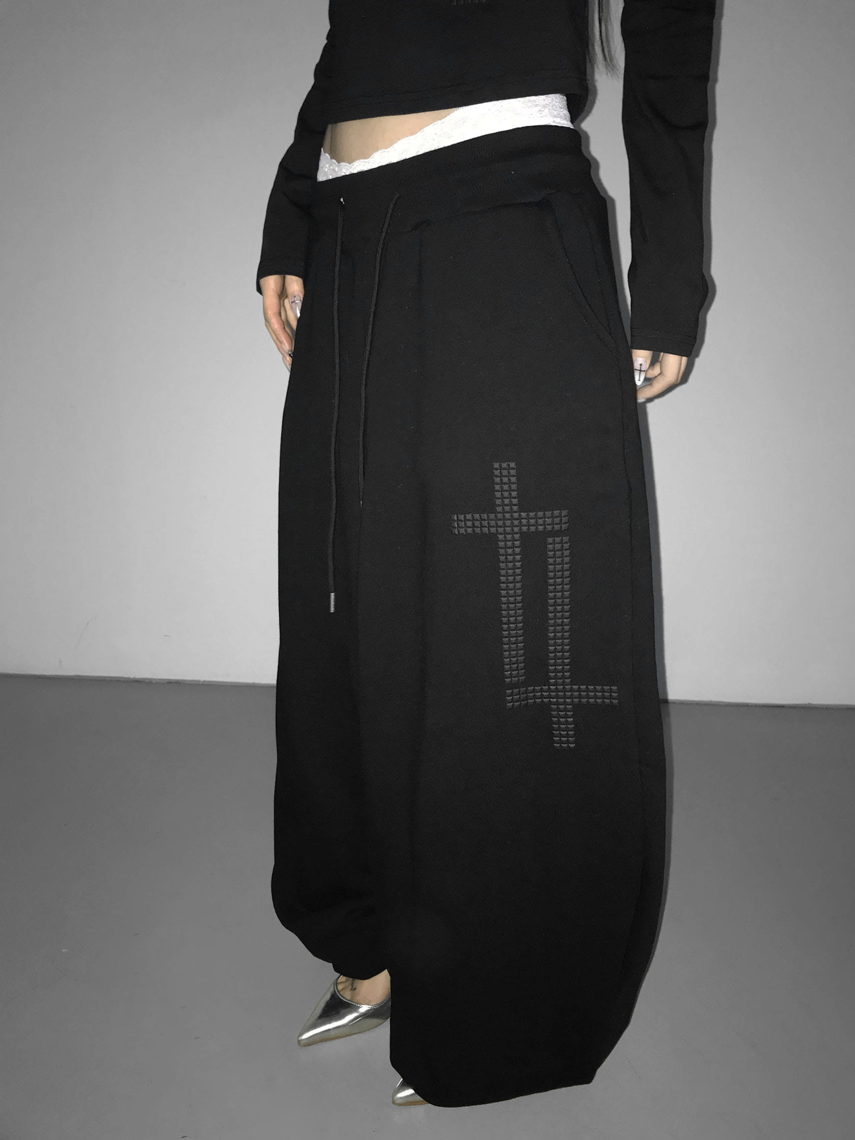Cross Studded Cuffed Sweatpants