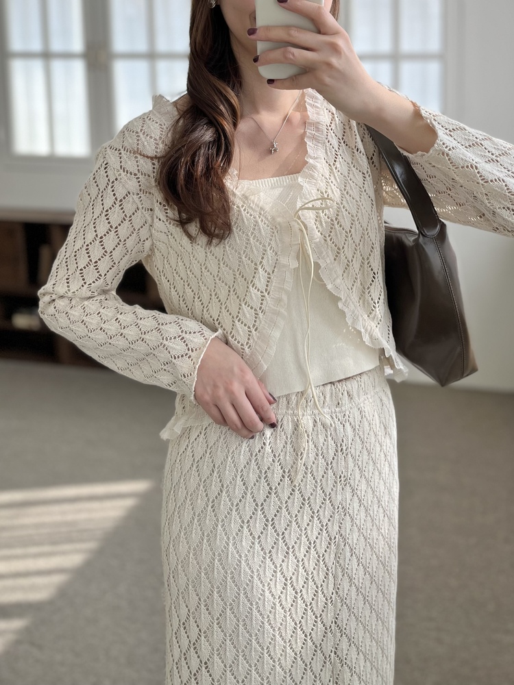 The Lacie Cardigan Set (Ivory)
