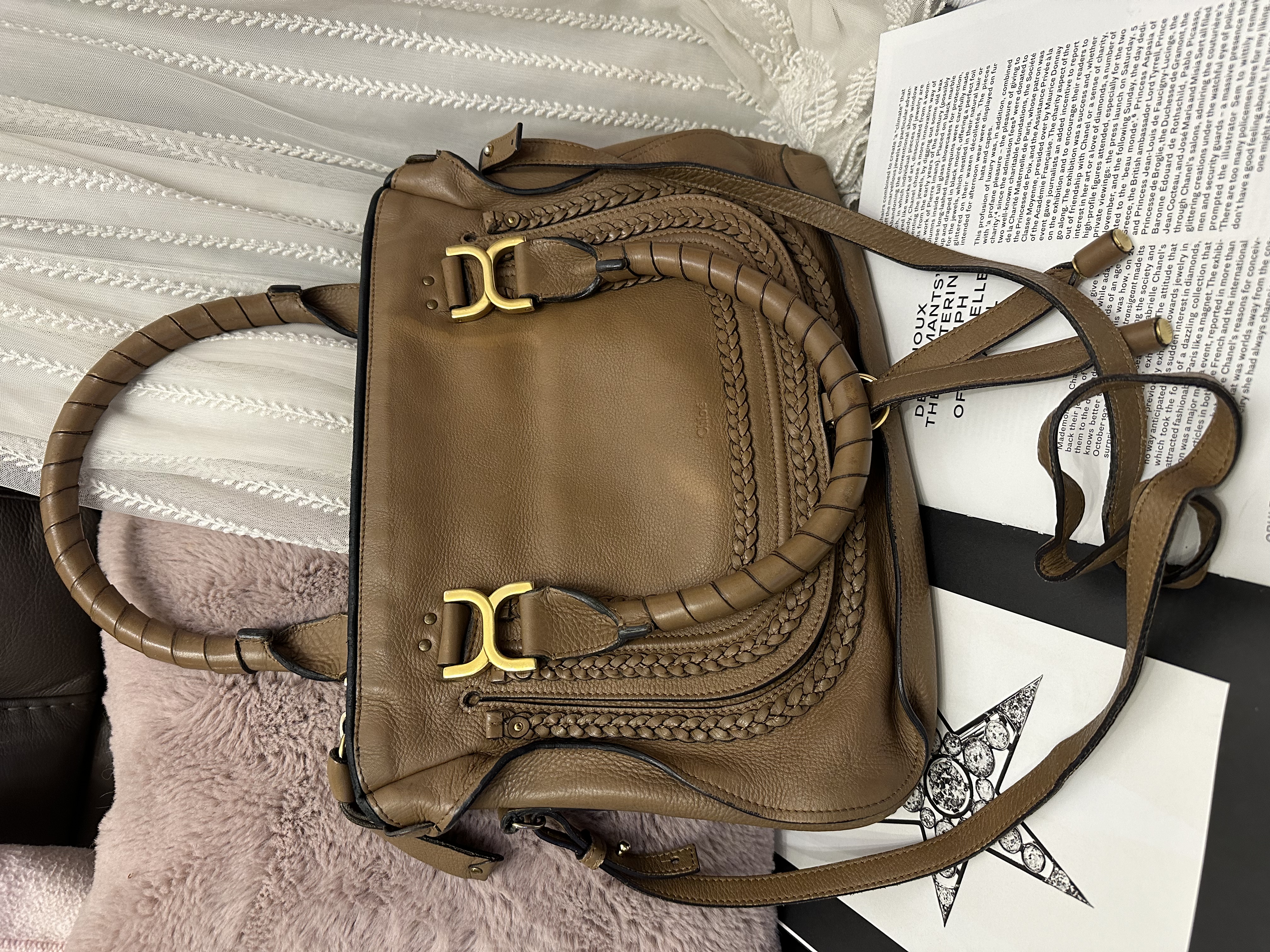 Chloe Marcie bag in tan color
