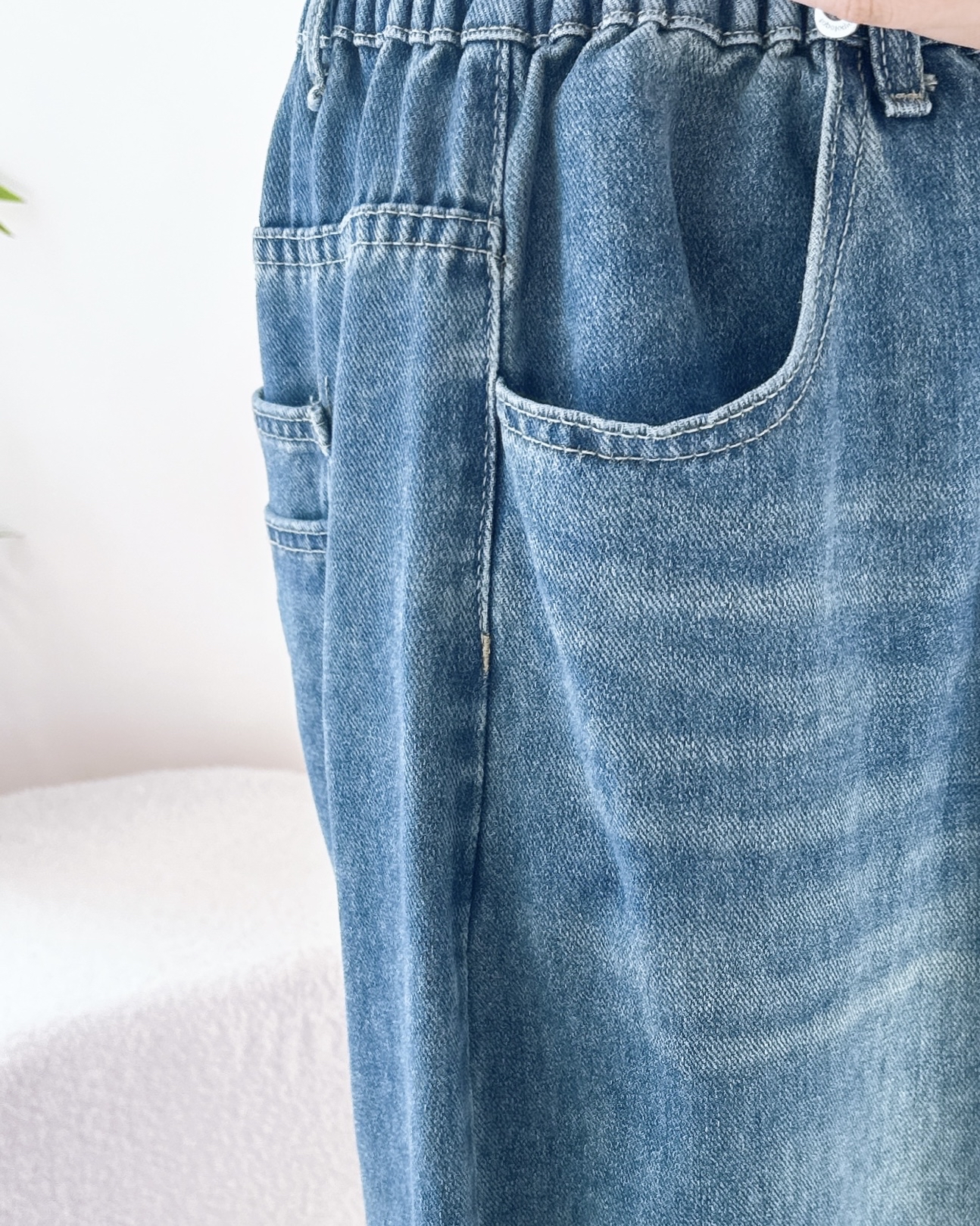 男友風柔軟闊休閒牛