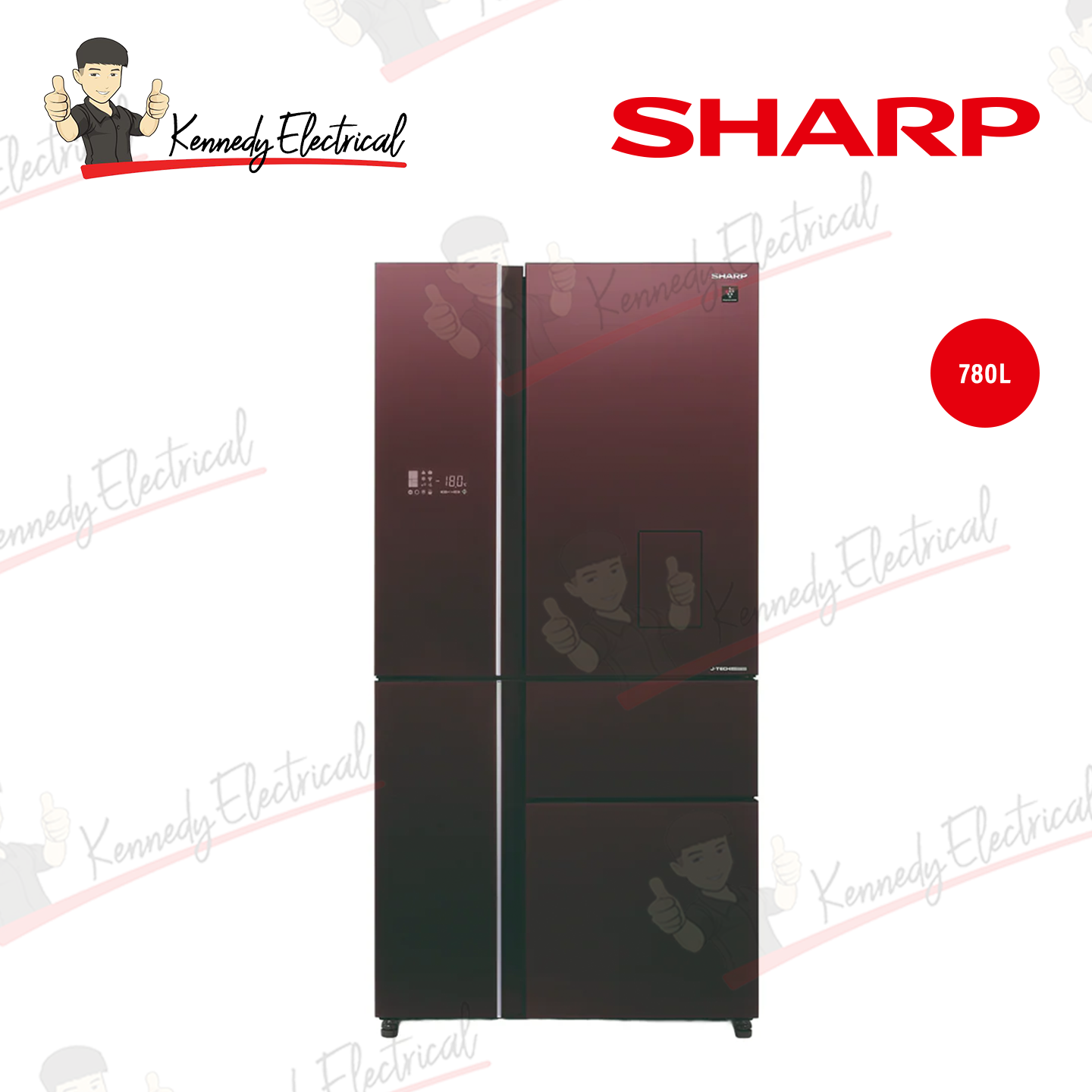 Sharp 700L Glass Door 5-Door Refrigerator (SJF889WGM)